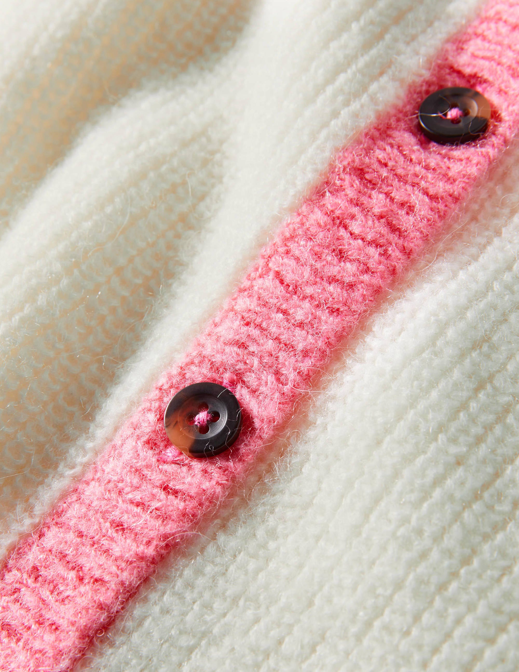 Fluffy Colourblock Cardigan-Ivory, Grey Melange - Image 6
