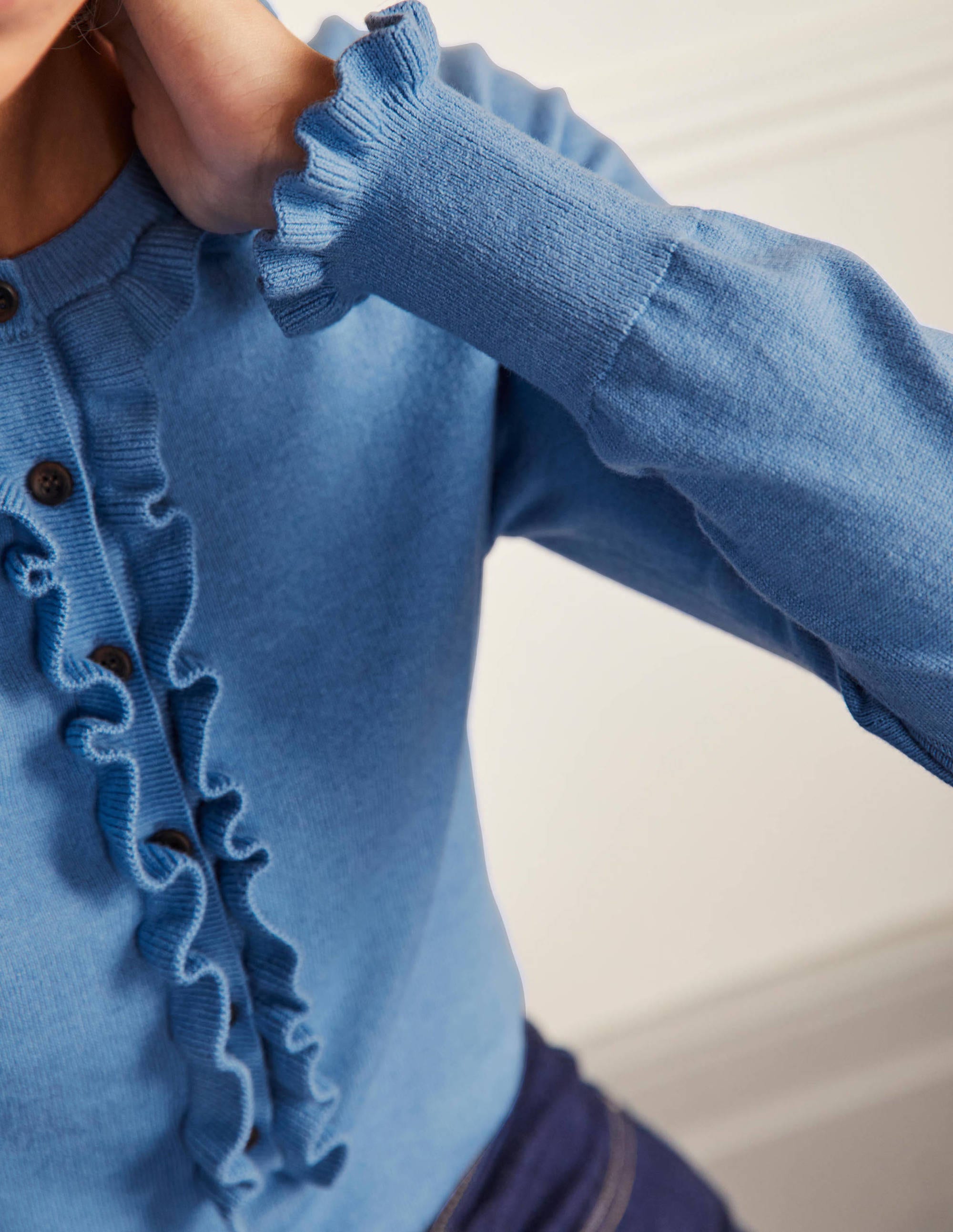 Frill Detail Henley Jumper-Grape Hyacinth - Image 2