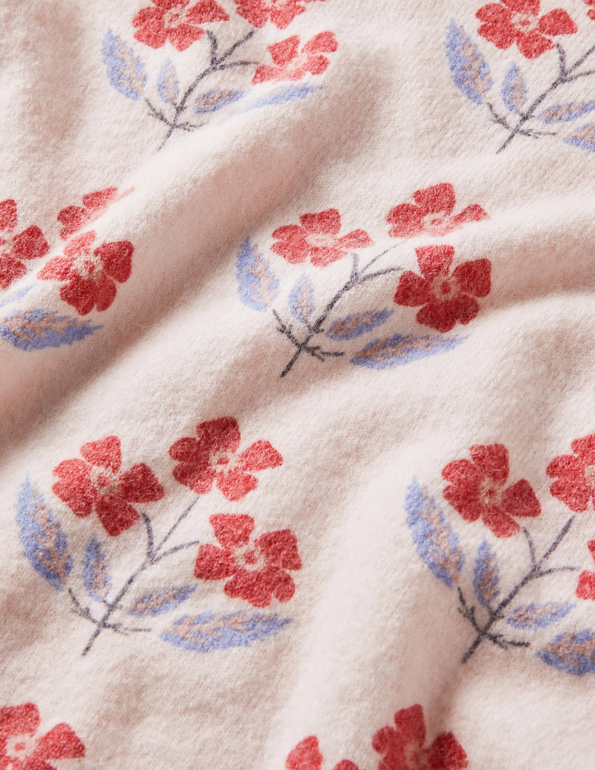 Printed Fluffy Jumper-Ivory, Blossoming Bud - Image 5