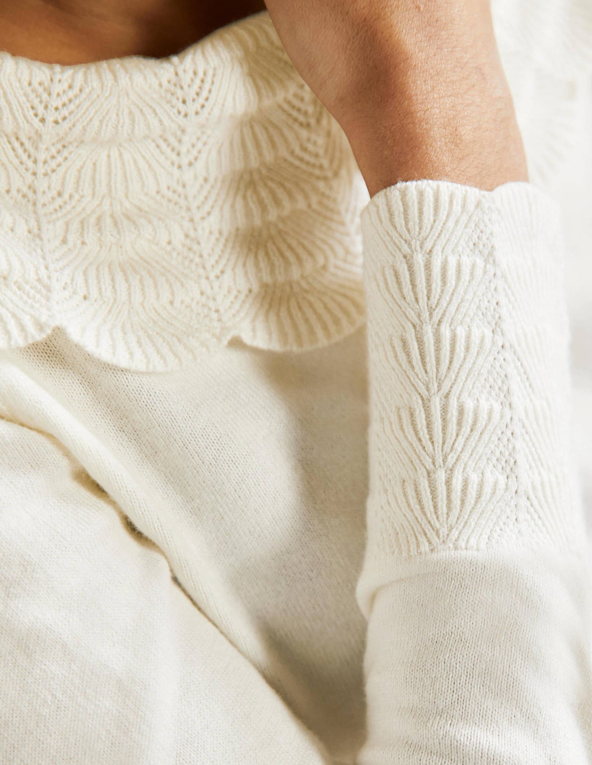 Tie Back Collar Jumper-Ivory-5