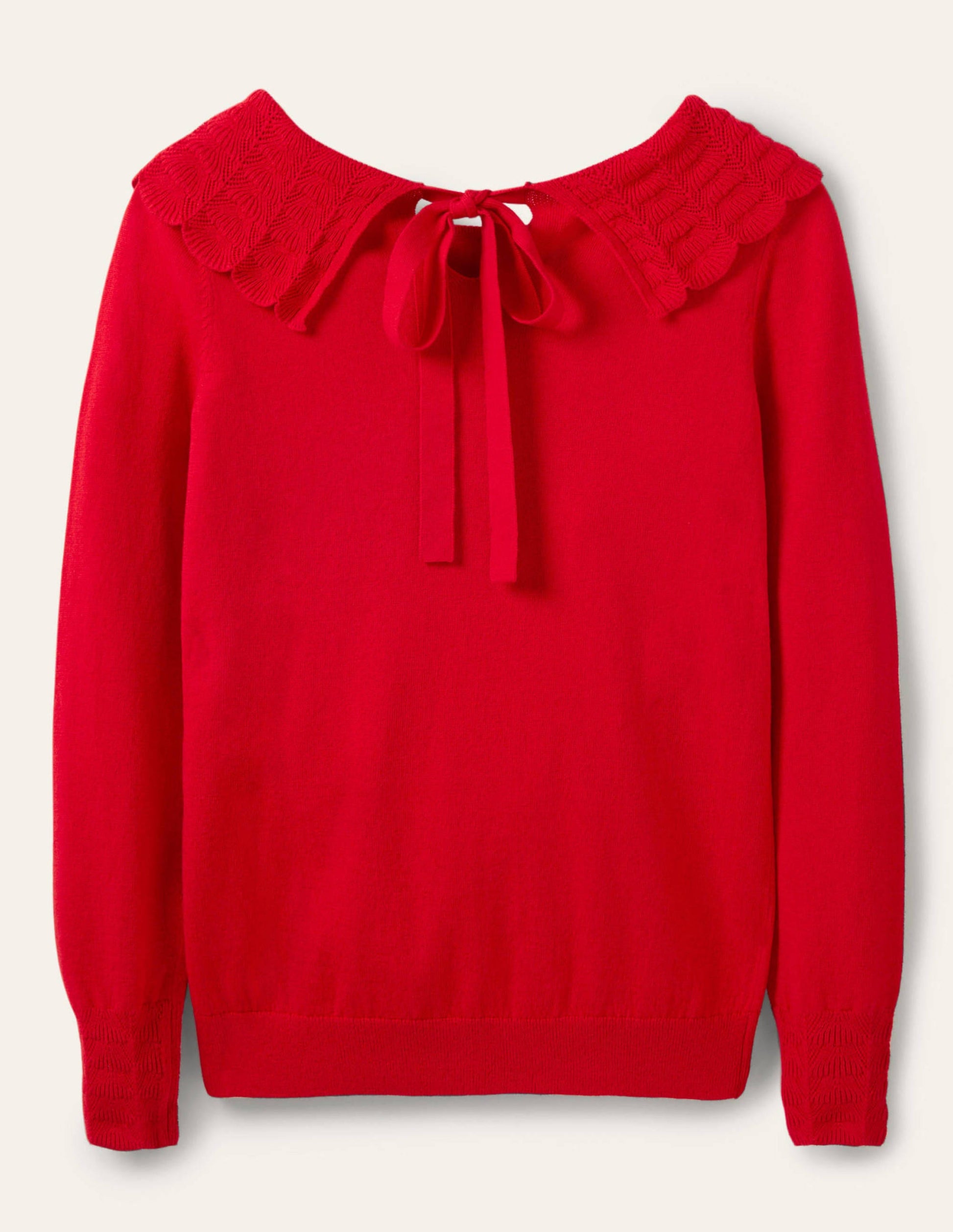 Tie Back Collar Jumper-Red-5