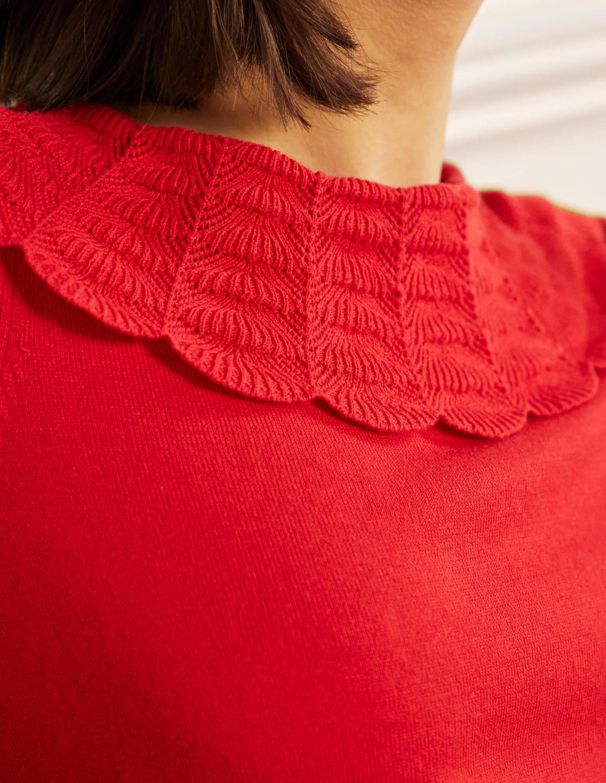 Tie Back Collar Jumper-Red-2