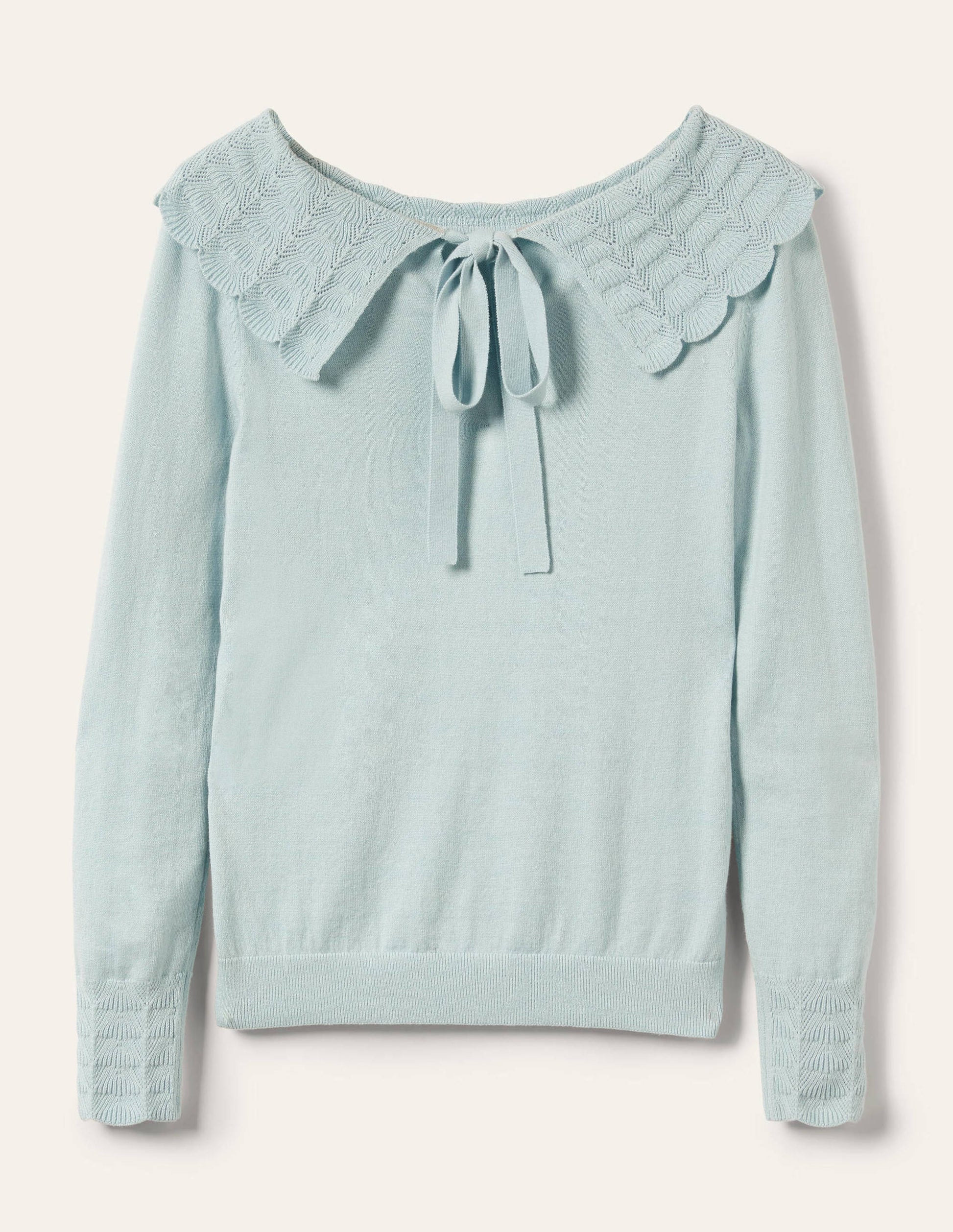 Tie Back Collar Jumper-Dawn Sky-5