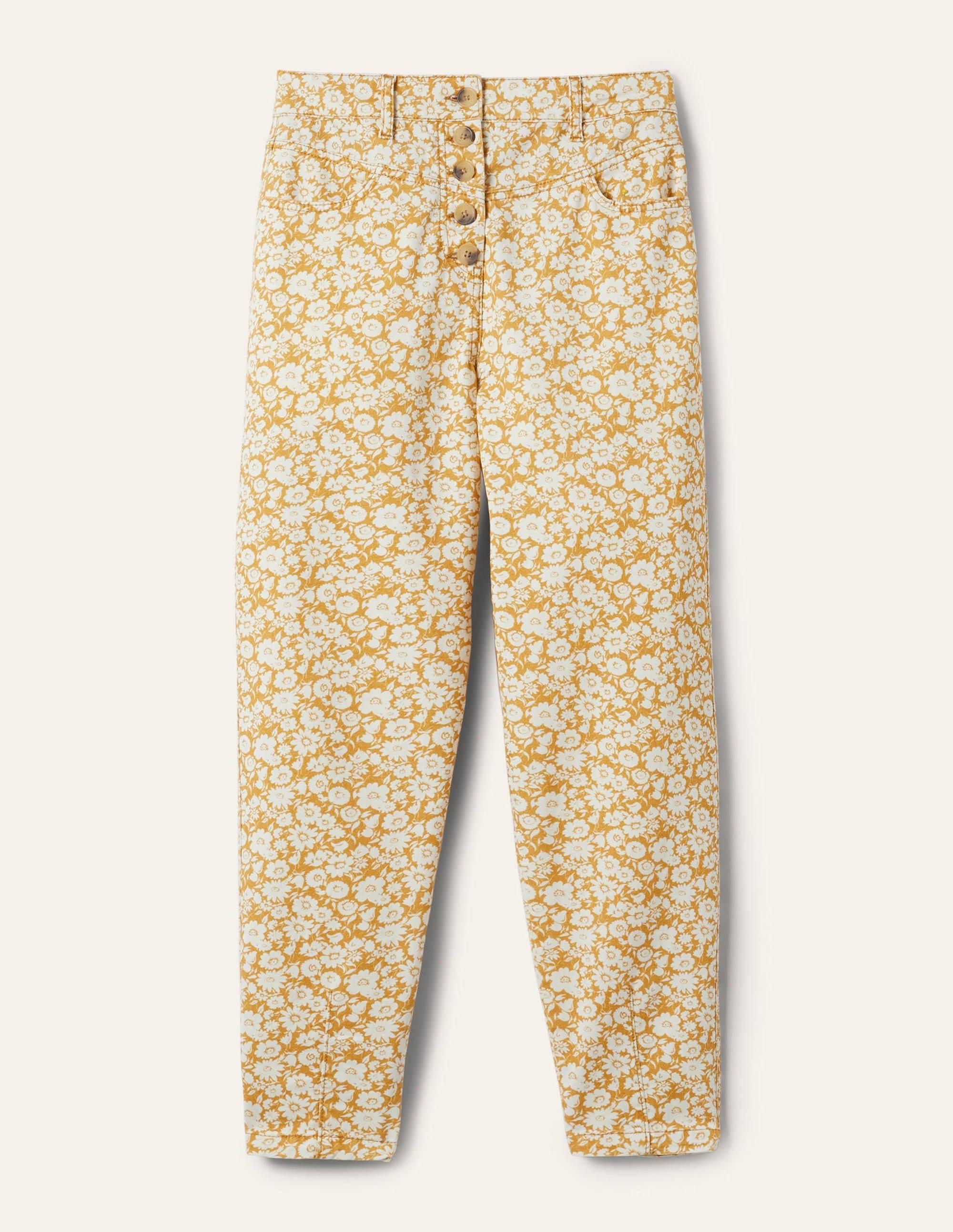 Tapered Chino Trousers-Brioche, Elegant Bloom - Image 5