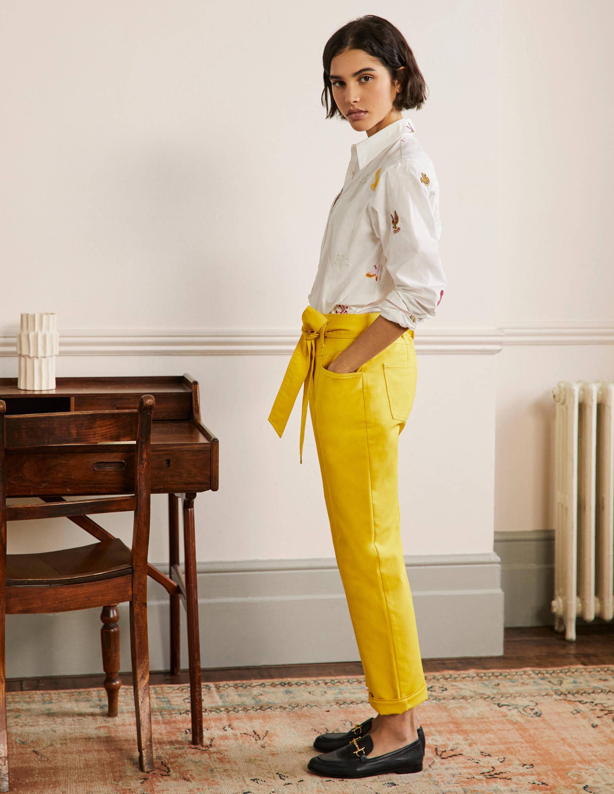 Tailored Tie Waist Trouser-Wasp - Image 1