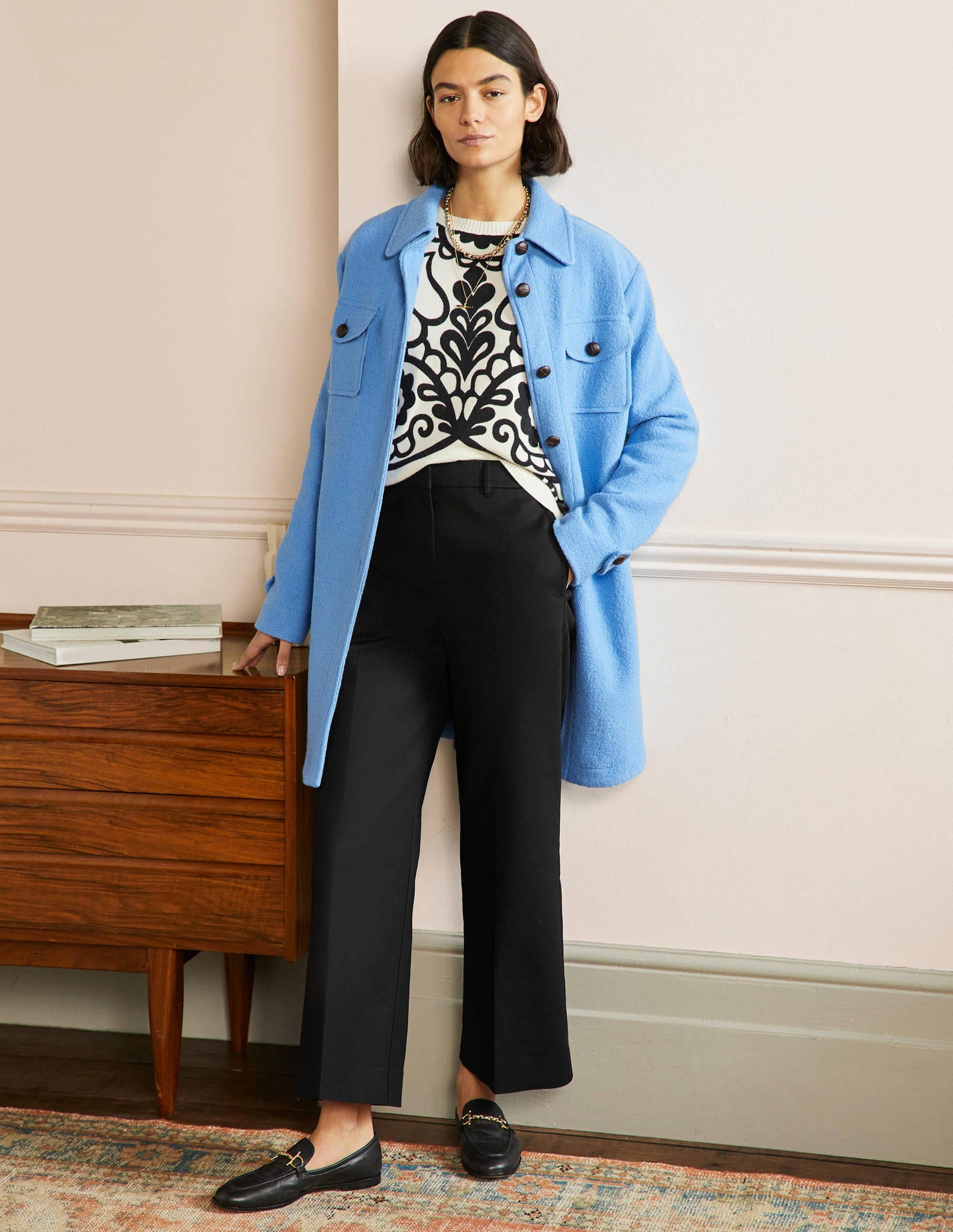 High Waisted Richmond Trousers-Black-1