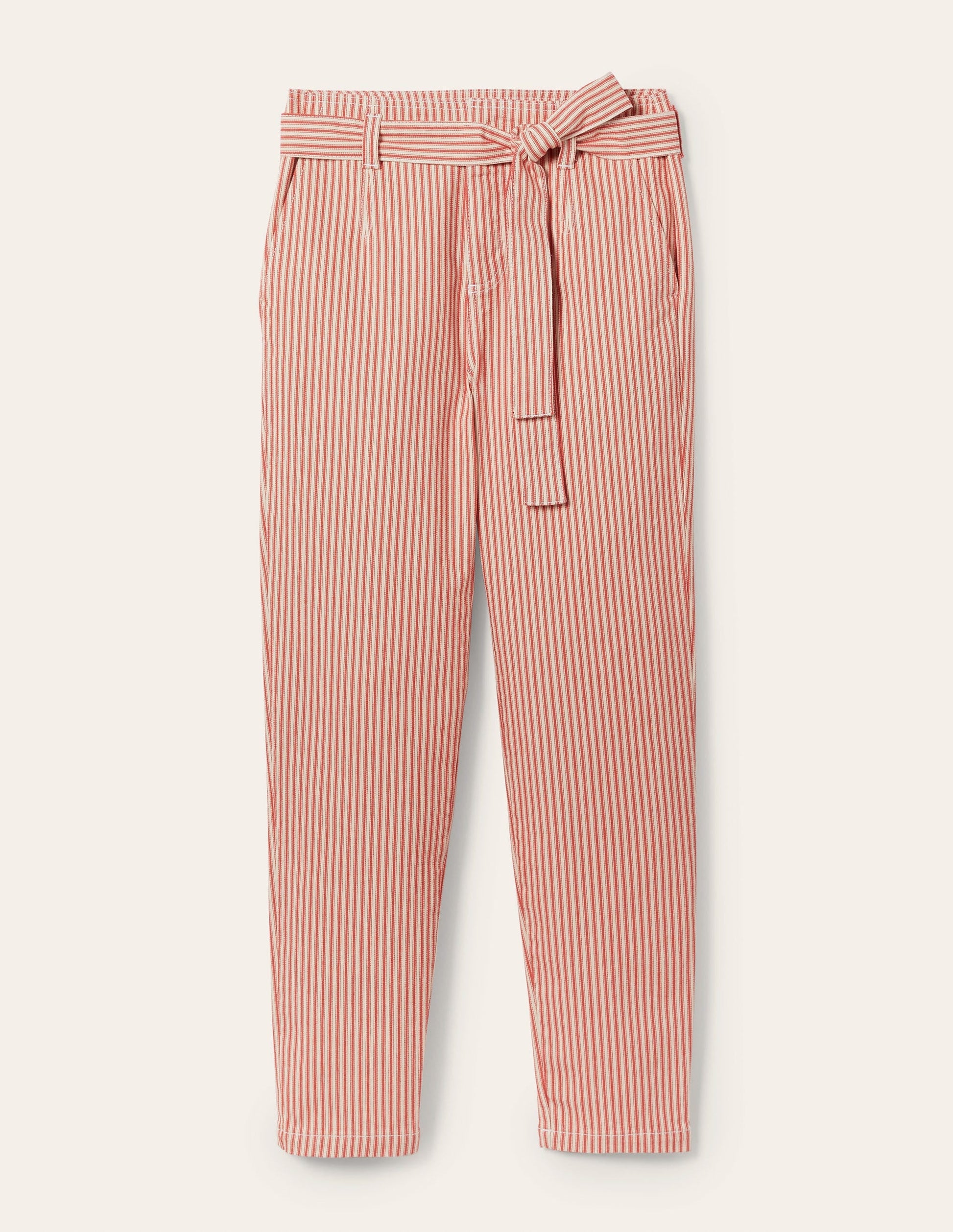 Tie Waist Jeans-Red Ticking Stripe-6