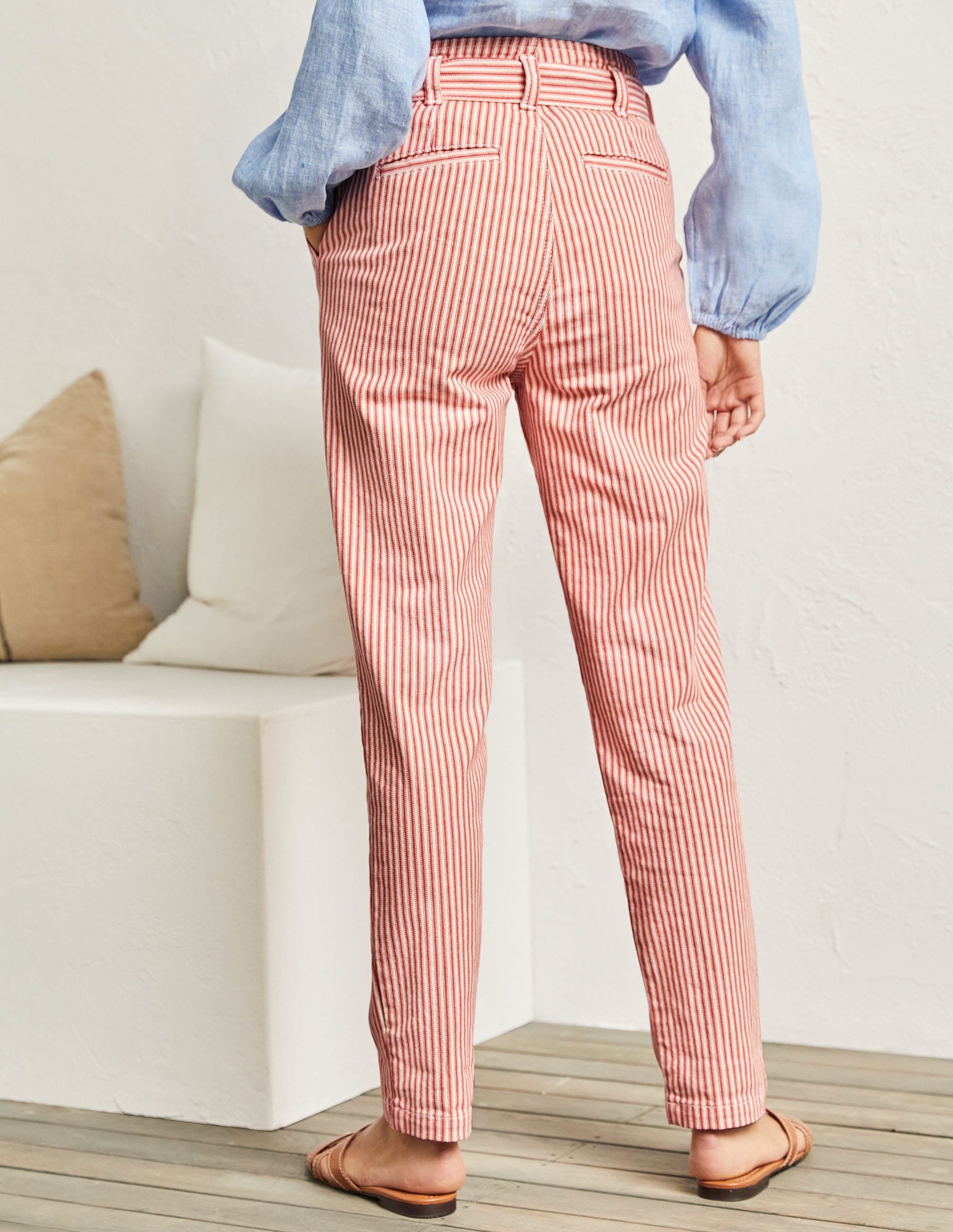 Tie Waist Jeans-Red Ticking Stripe - Image 3