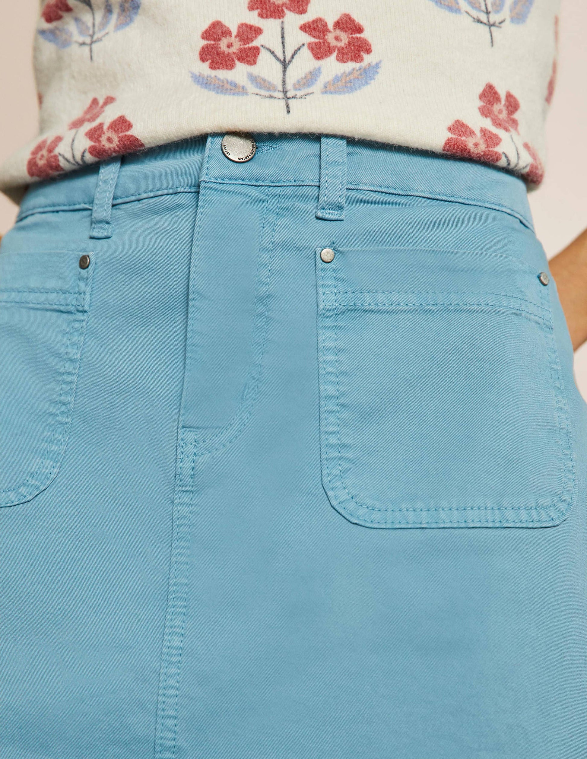 Patch Pocket Skirt-Mountain Spring Blue-2