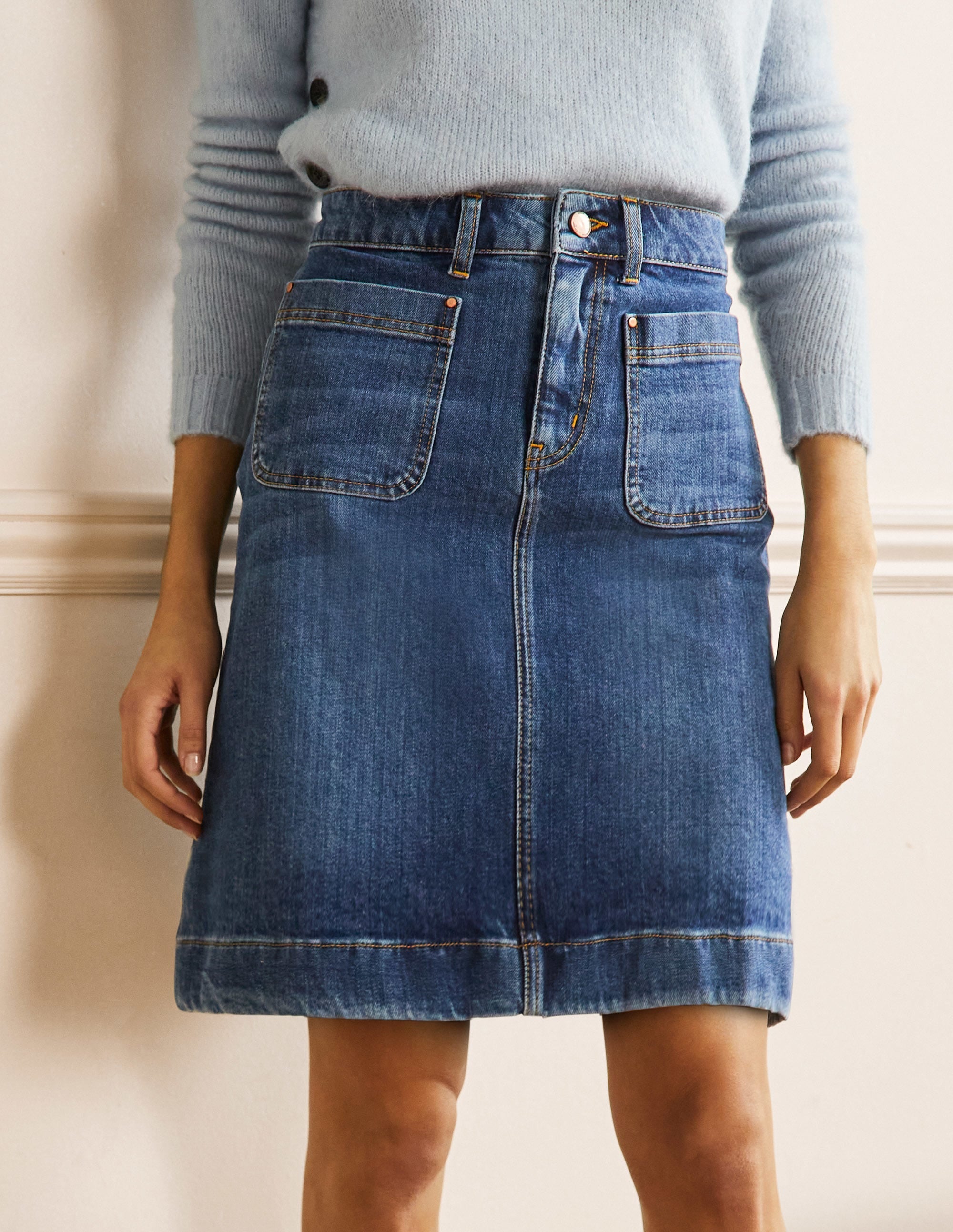 Patch Pocket Skirt-Mid Vintage - Image 4