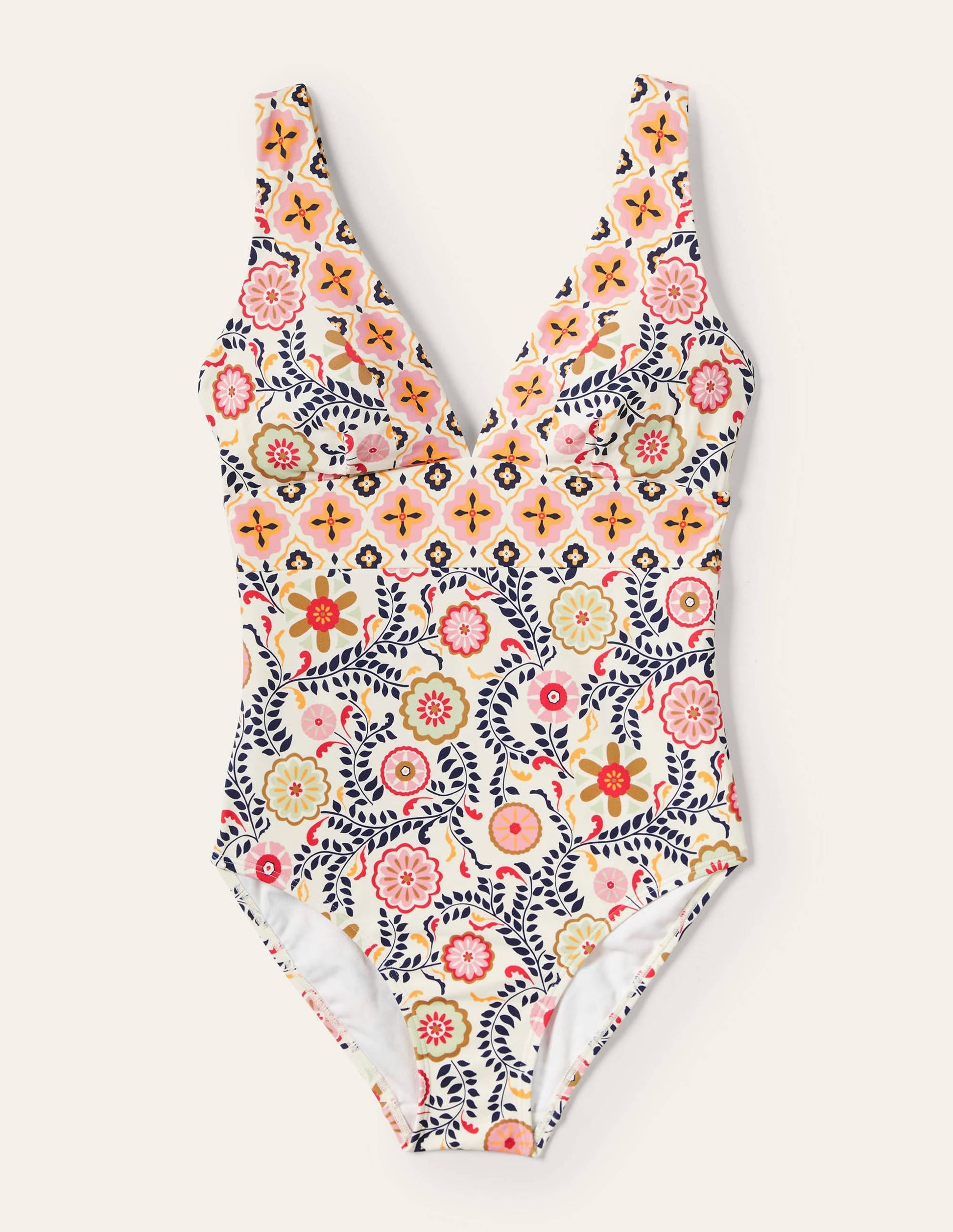 Porto V-Neck Swimsuit-Multi, Decorative Dandelion-5