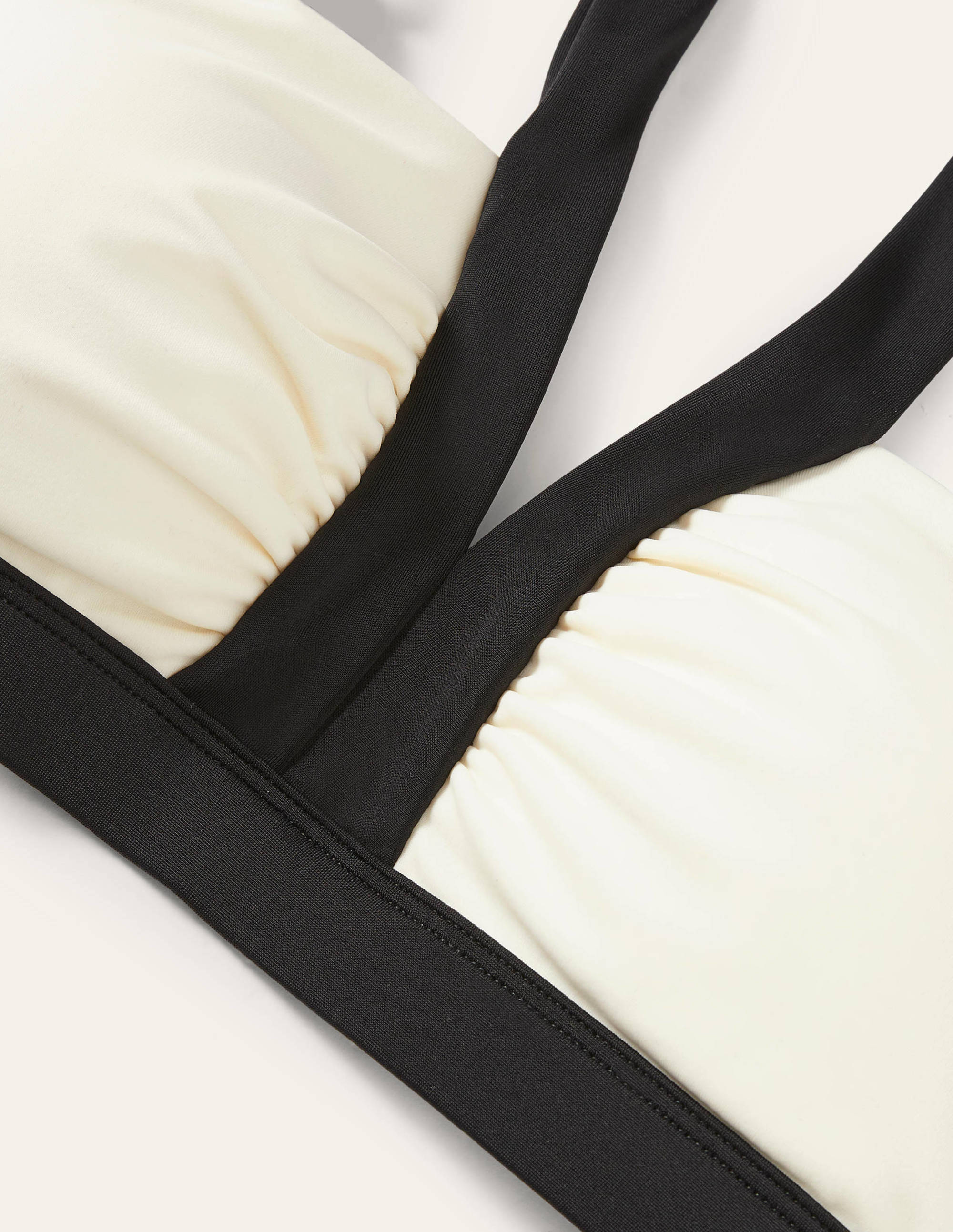 Corsica V-neck Bikini Top-Ivory Colourblock - Image 6