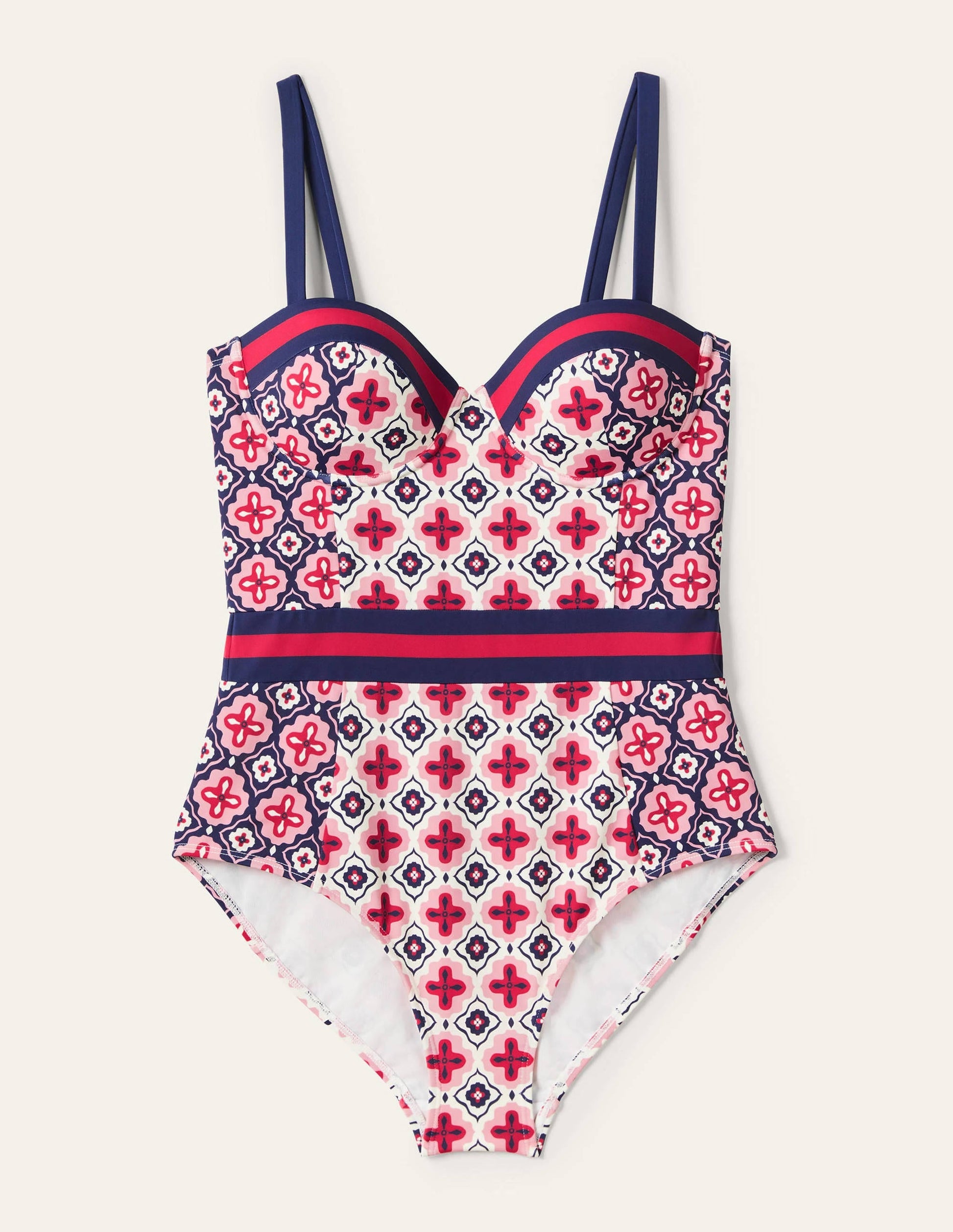 Portofino Cup-size Swimsuit-Ivory, Moroccan Diamond-6