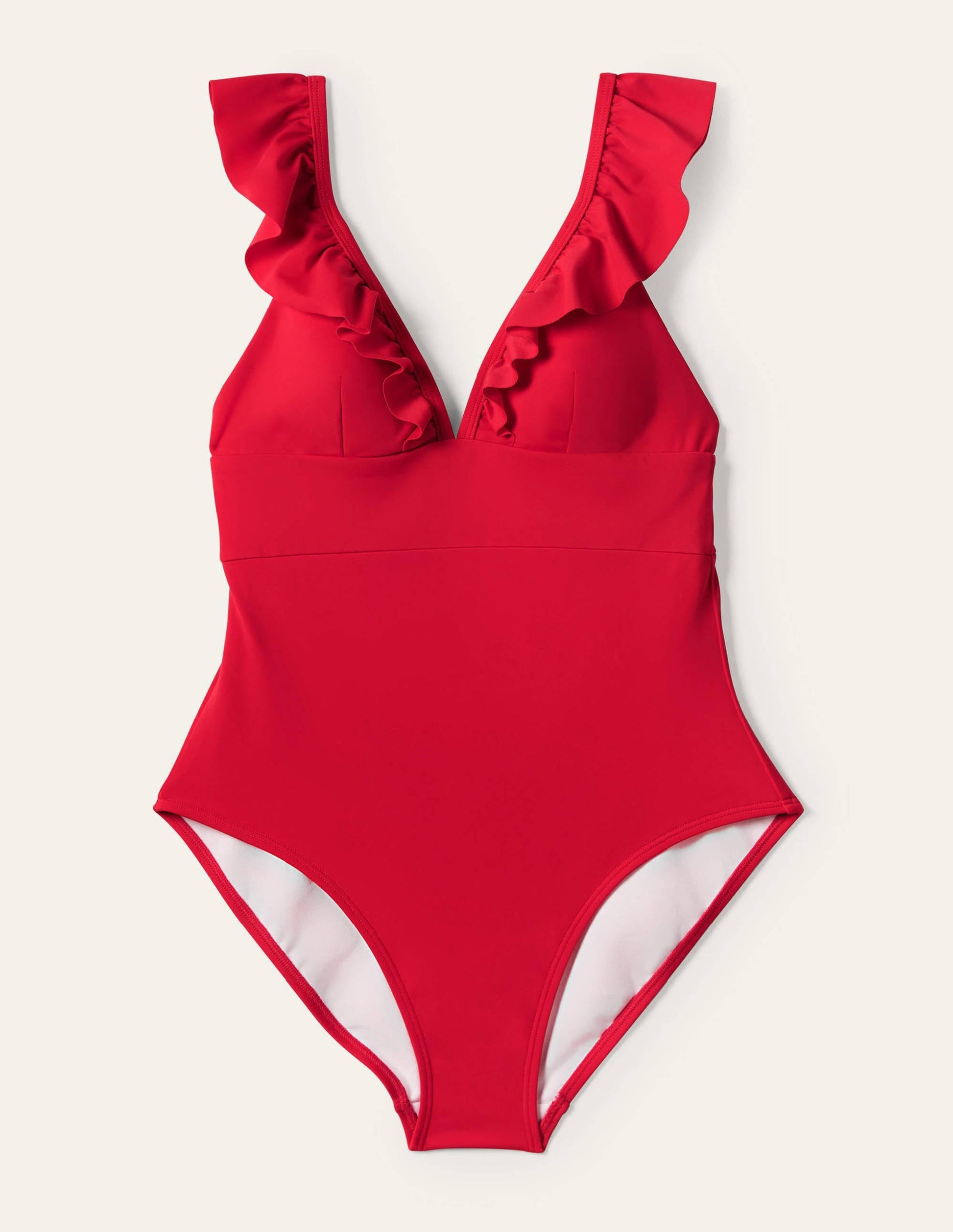 Palermo Ruffle V Swimsuit-Red-5