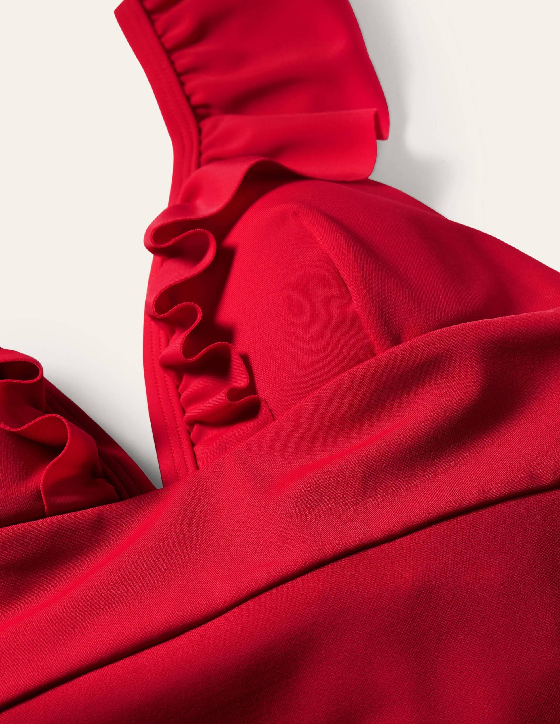 Palermo Ruffle V Swimsuit-Red-6