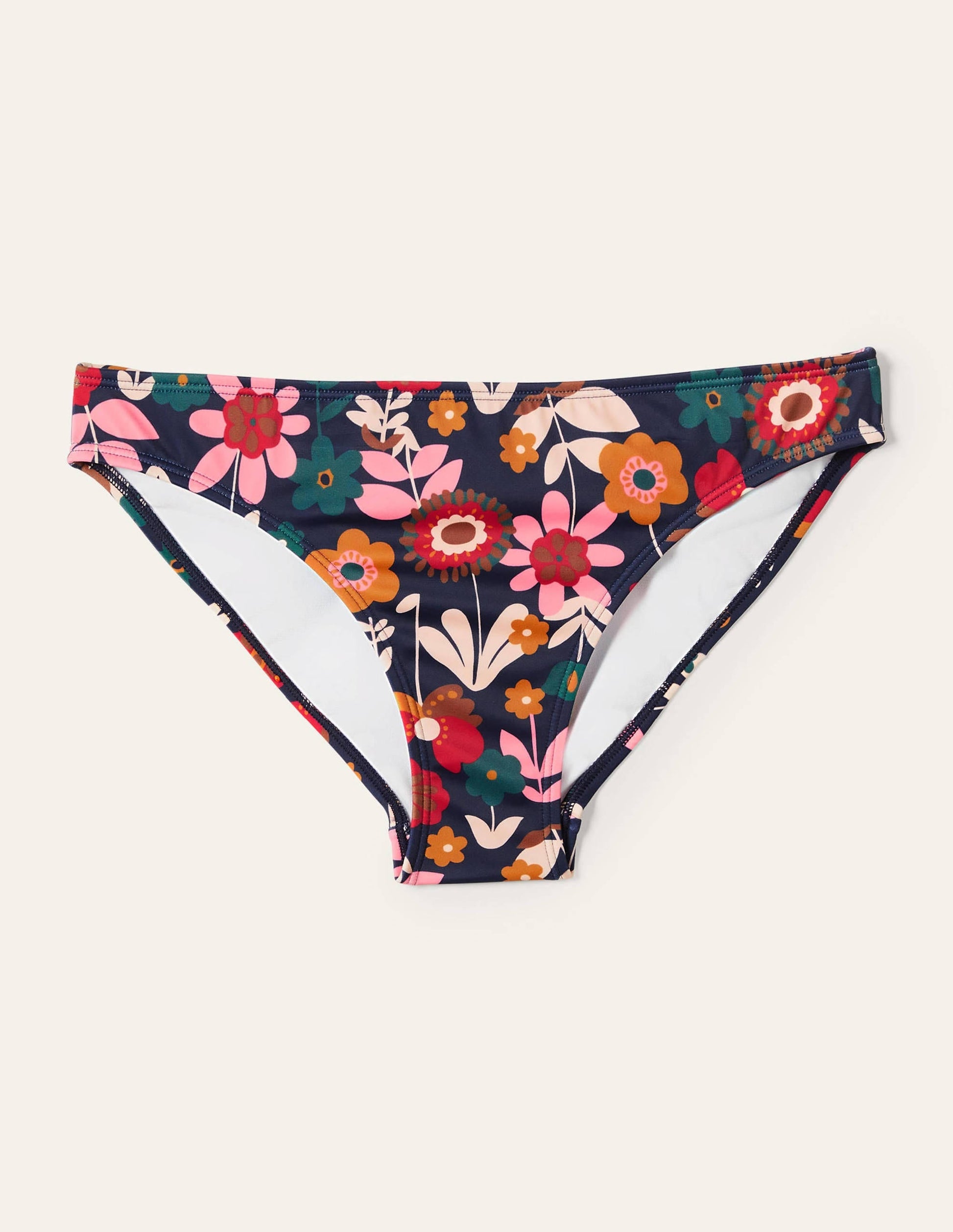 Classic Bikini Bottoms-French Navy, Flora Bloom-6