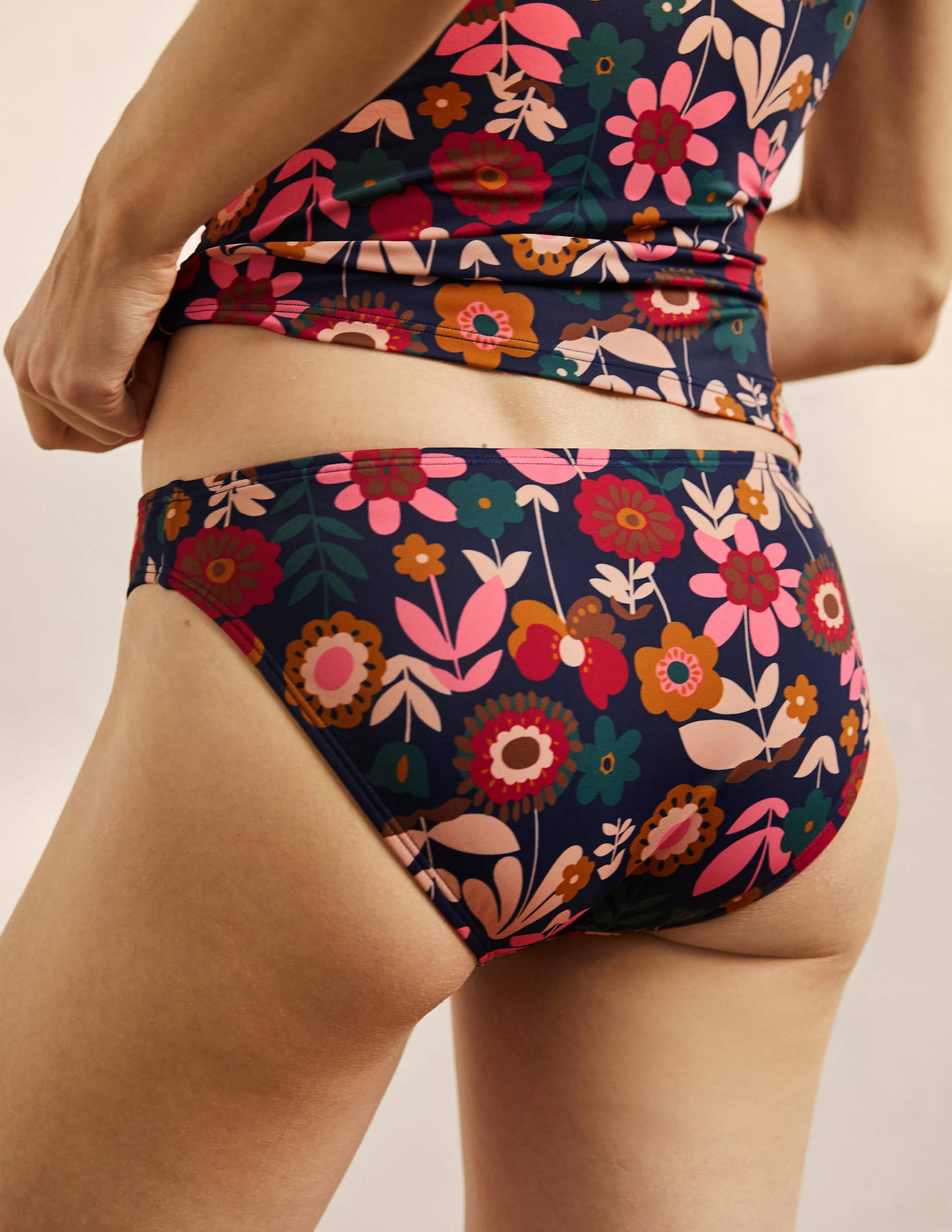 Classic Bikini Bottoms-French Navy, Flora Bloom - Image 3