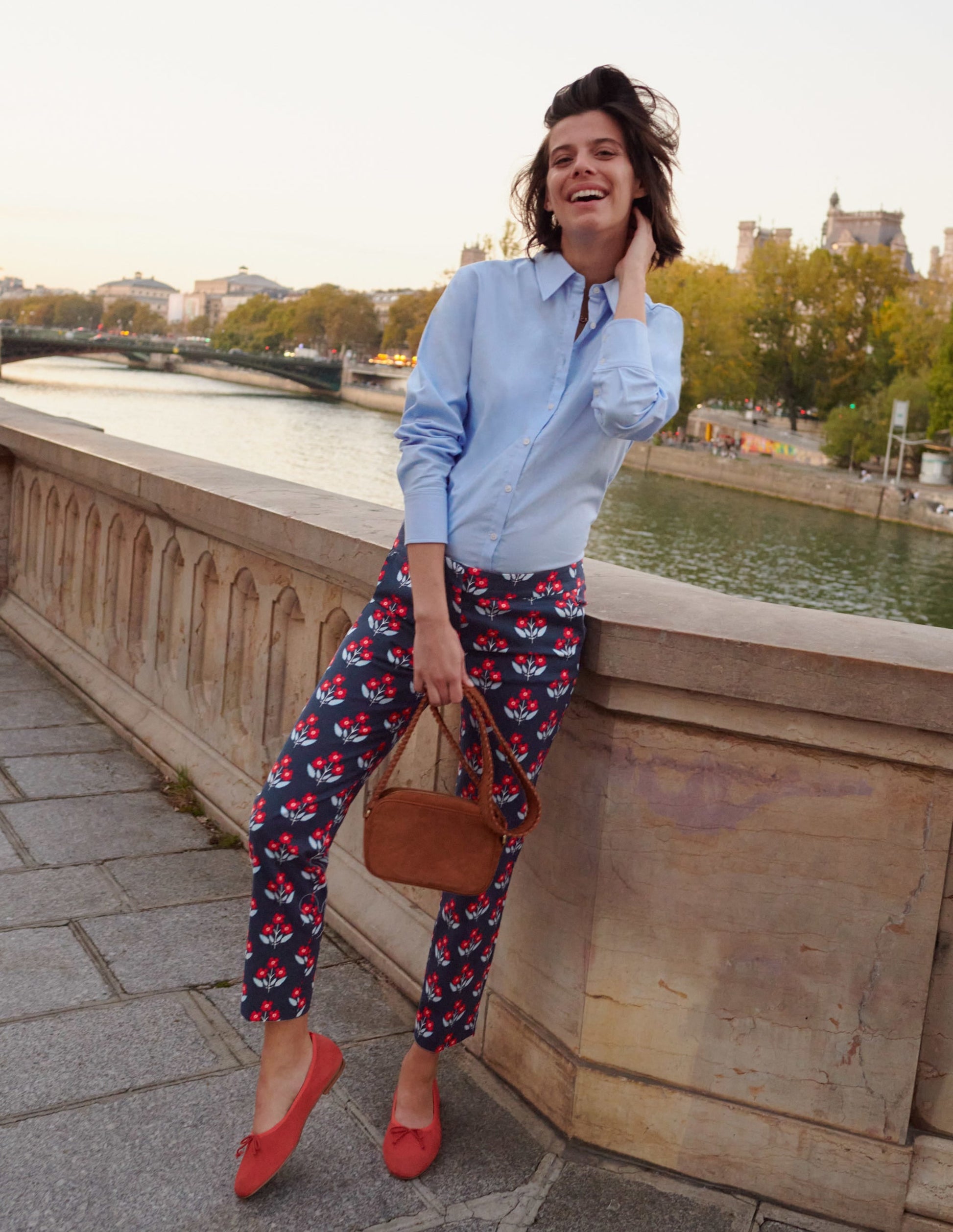 Richmond 7/8 Trouser-Navy, Blossoming Bud-6