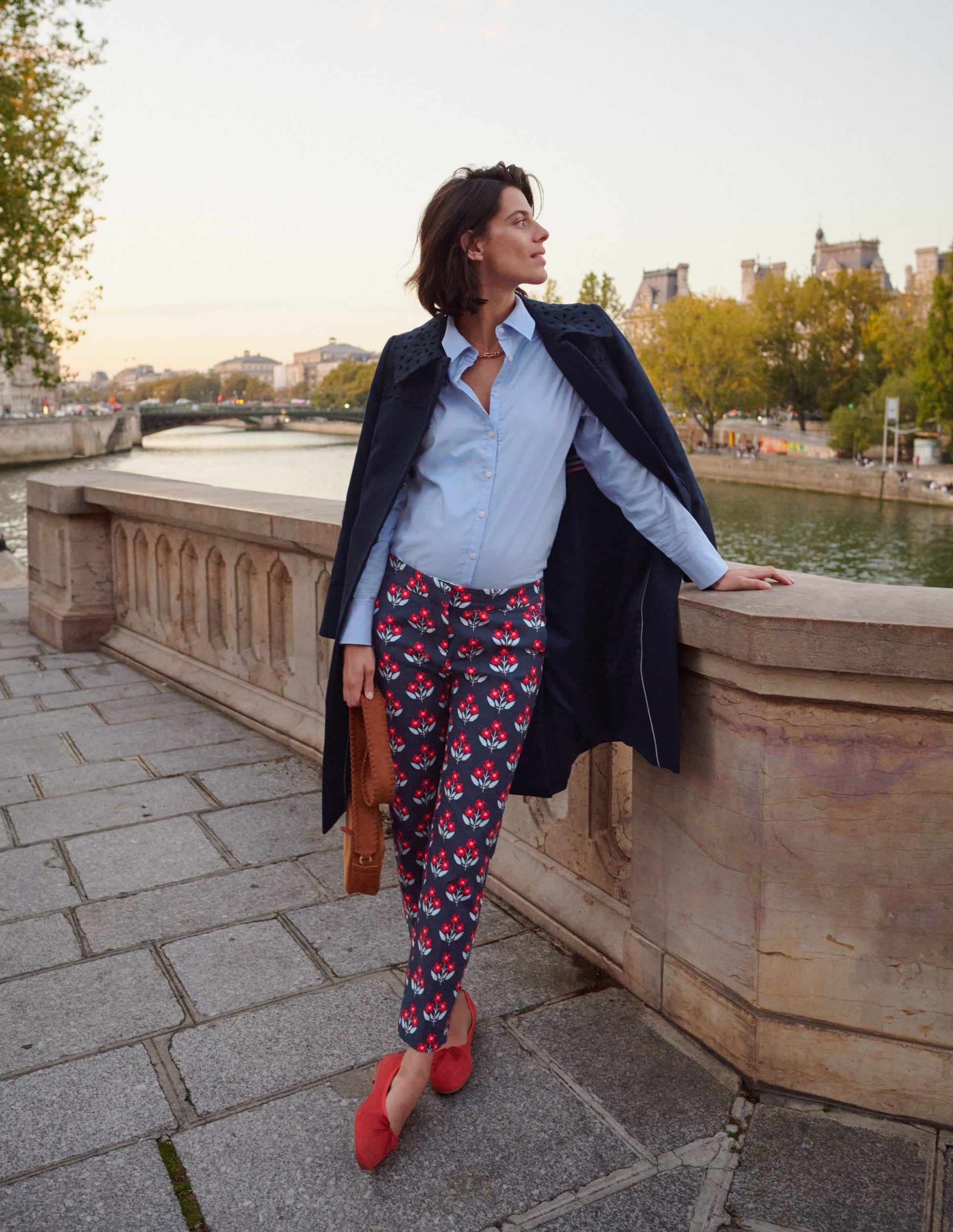 Richmond 7/8 Trouser-Navy, Blossoming Bud-7