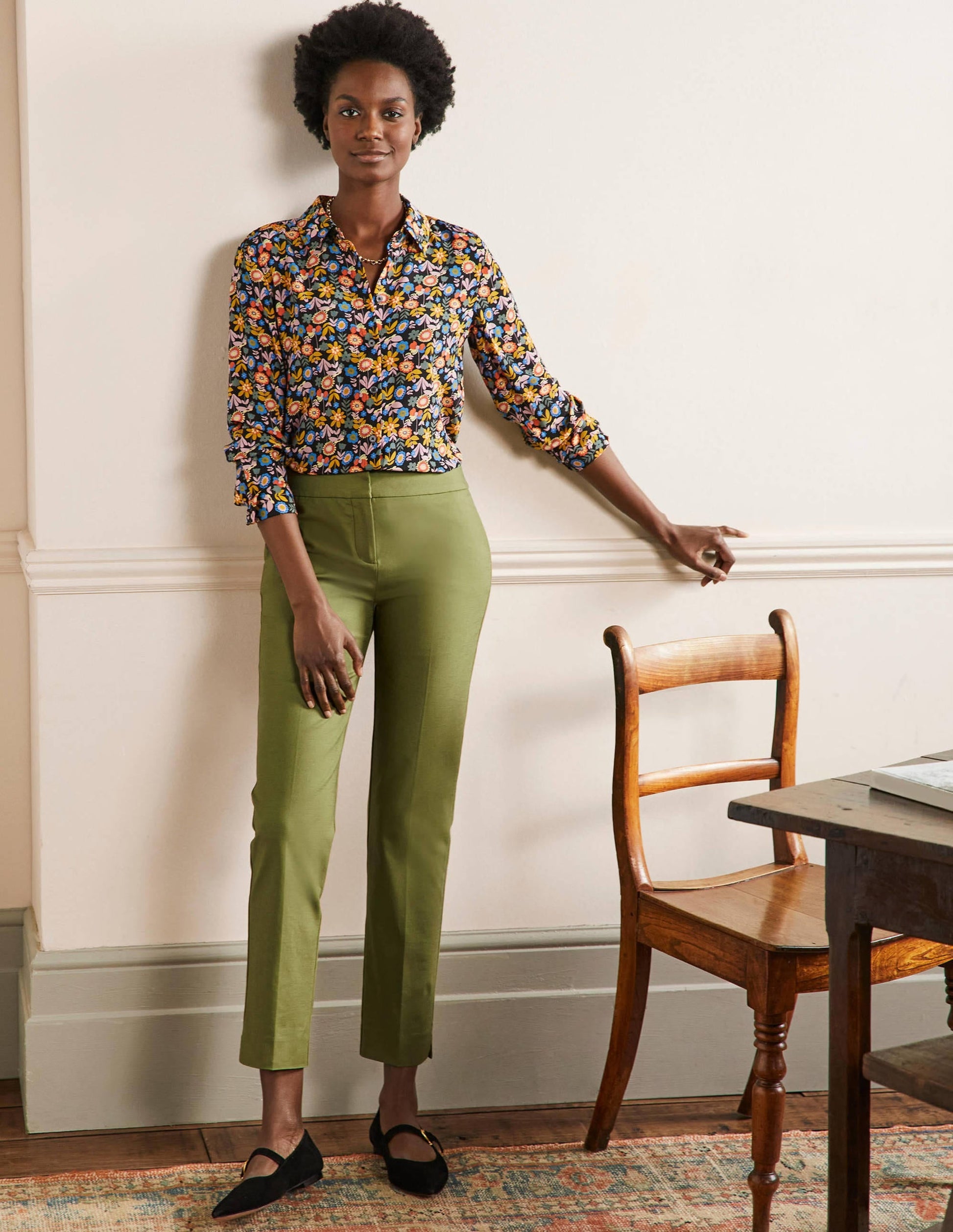 Richmond 7/8 Trouser-Pea Green-1