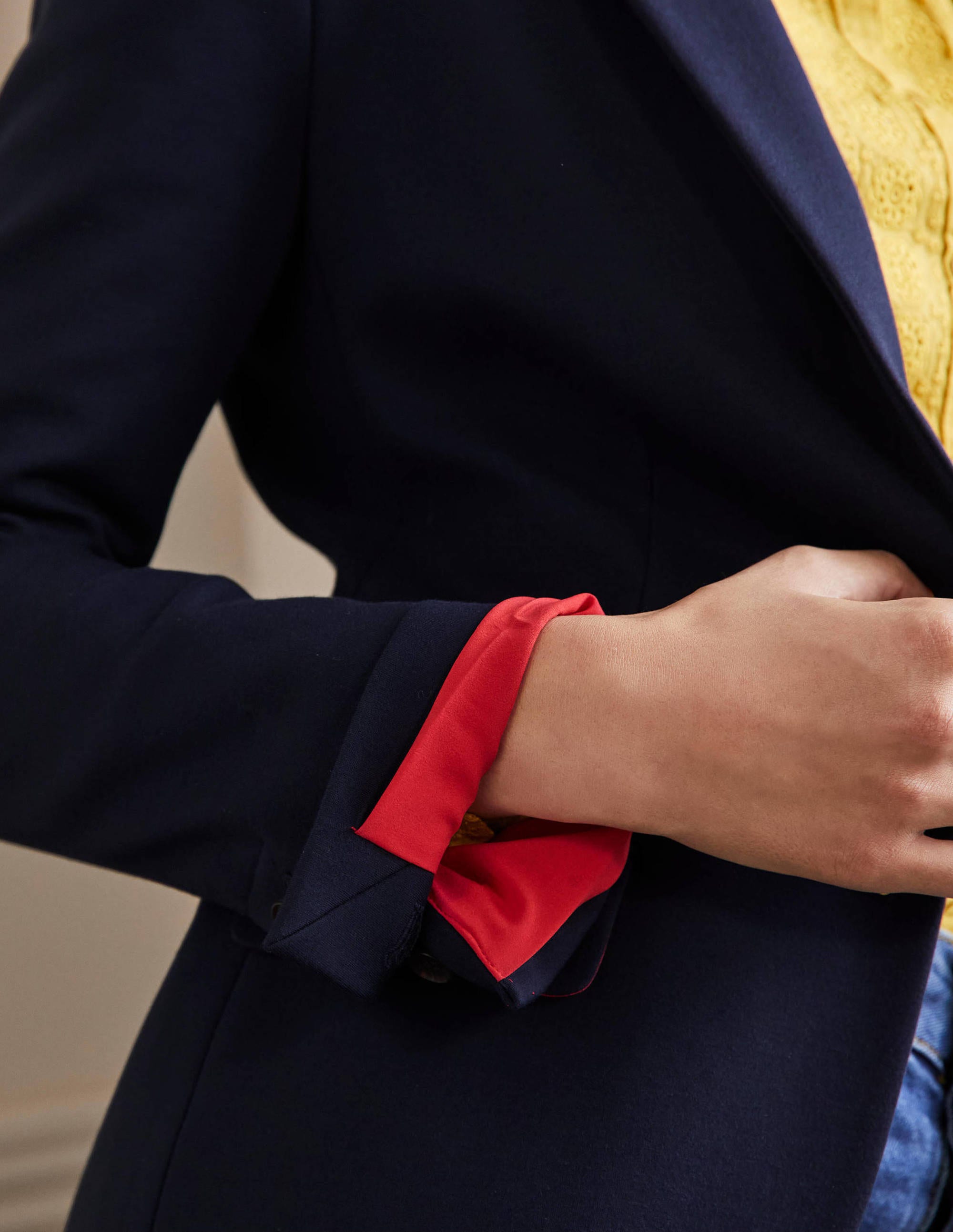 Stretch Jersey Blazer-Navy - Image 2
