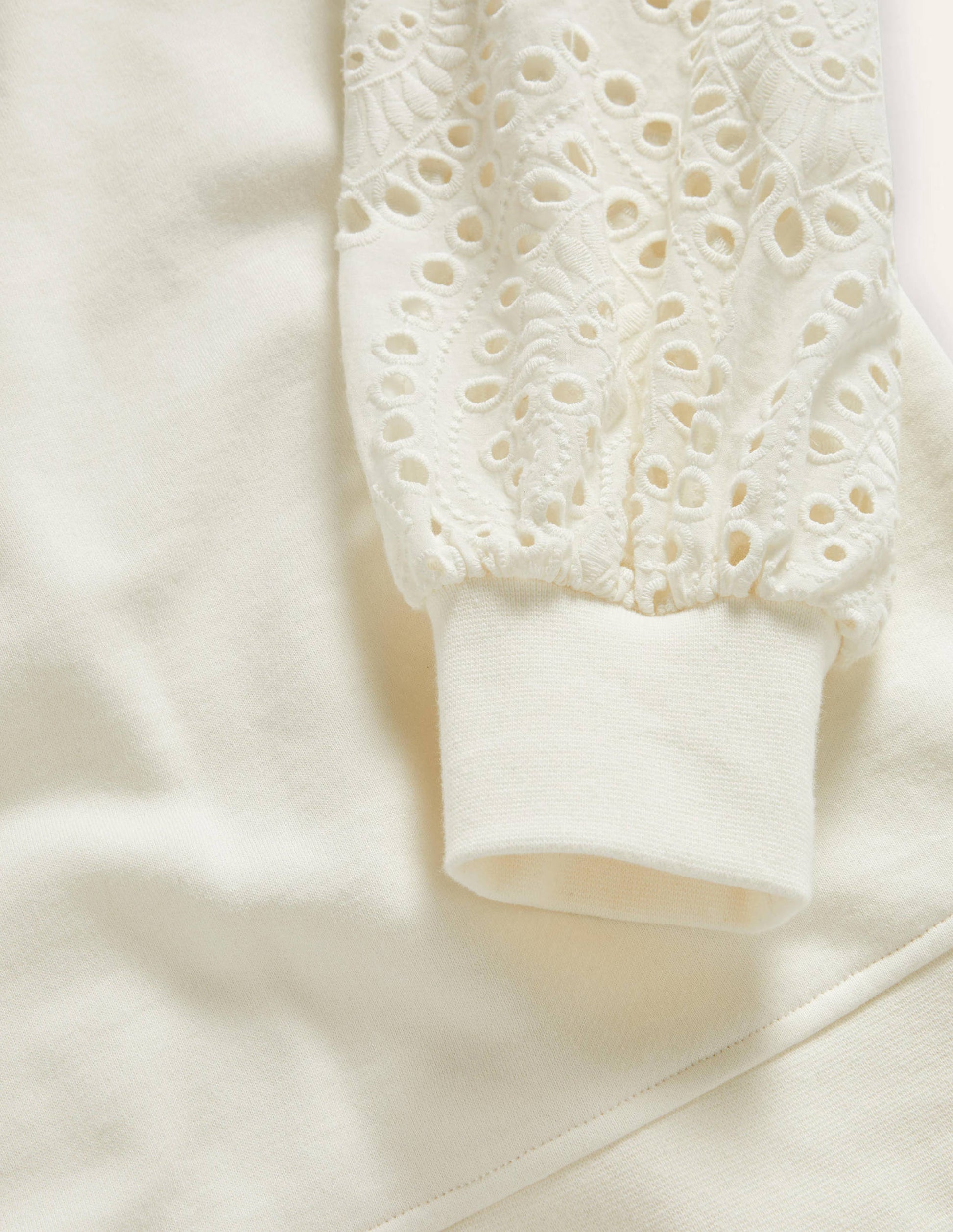Broderie Blouson Sweatshirt-Ivory-6