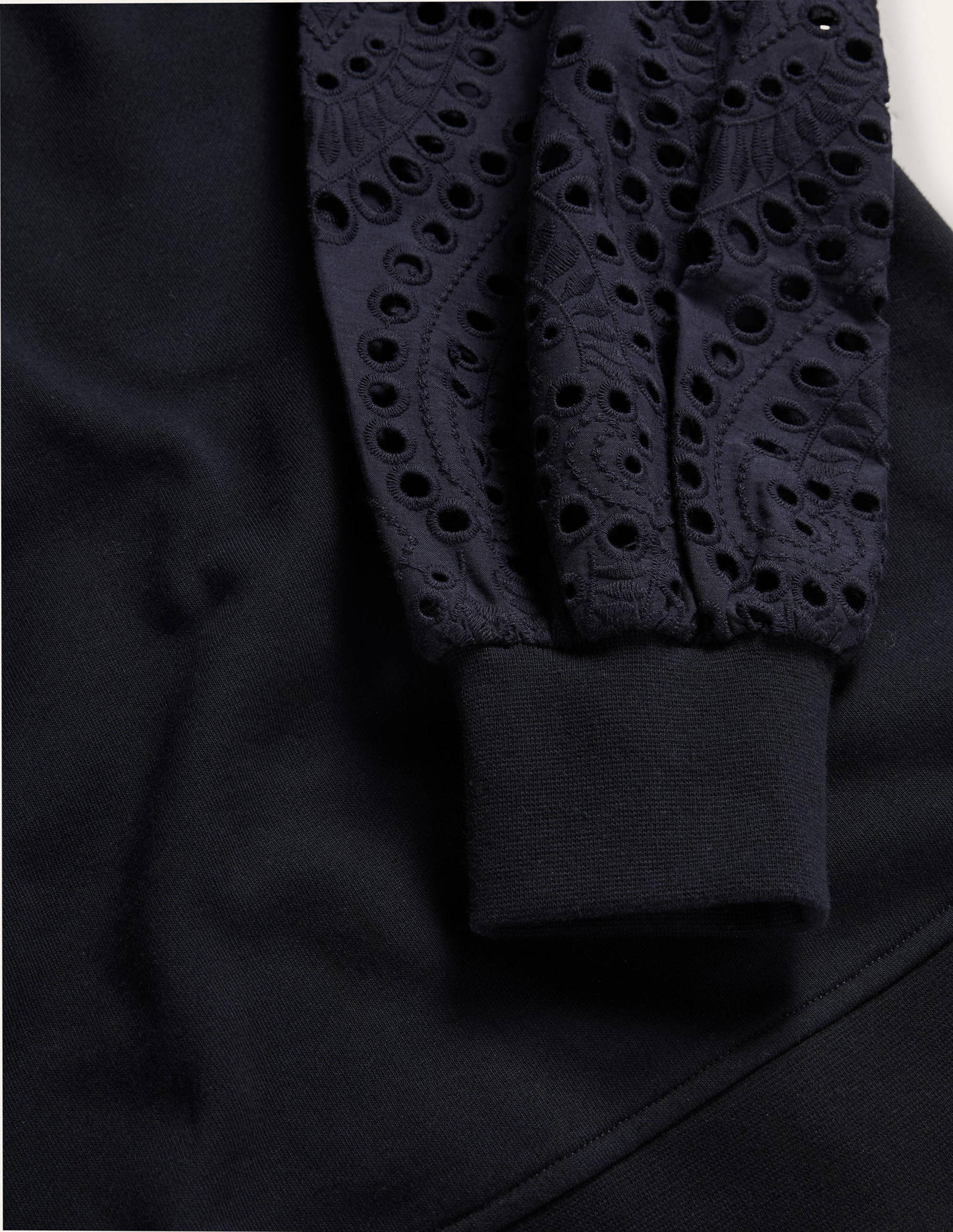 Broderie Blouson Sweatshirt-Navy - Image 6