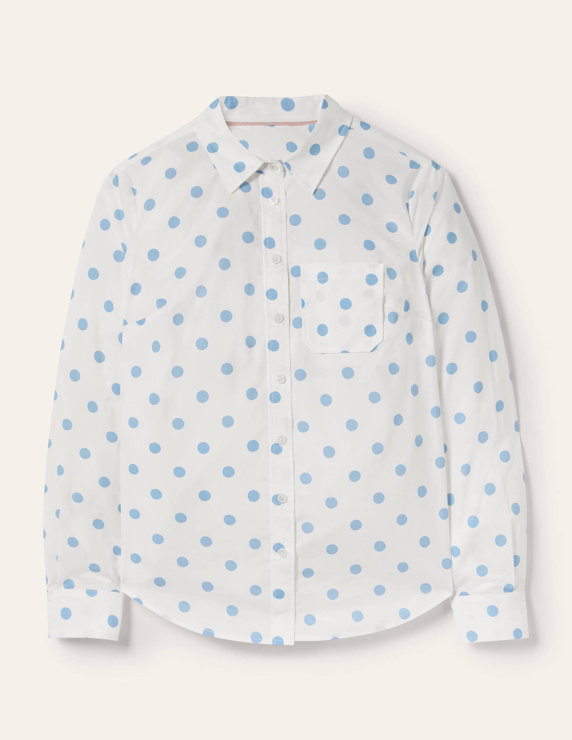 Classic Cotton Shirt-Dusky Blue Spot - Image 5