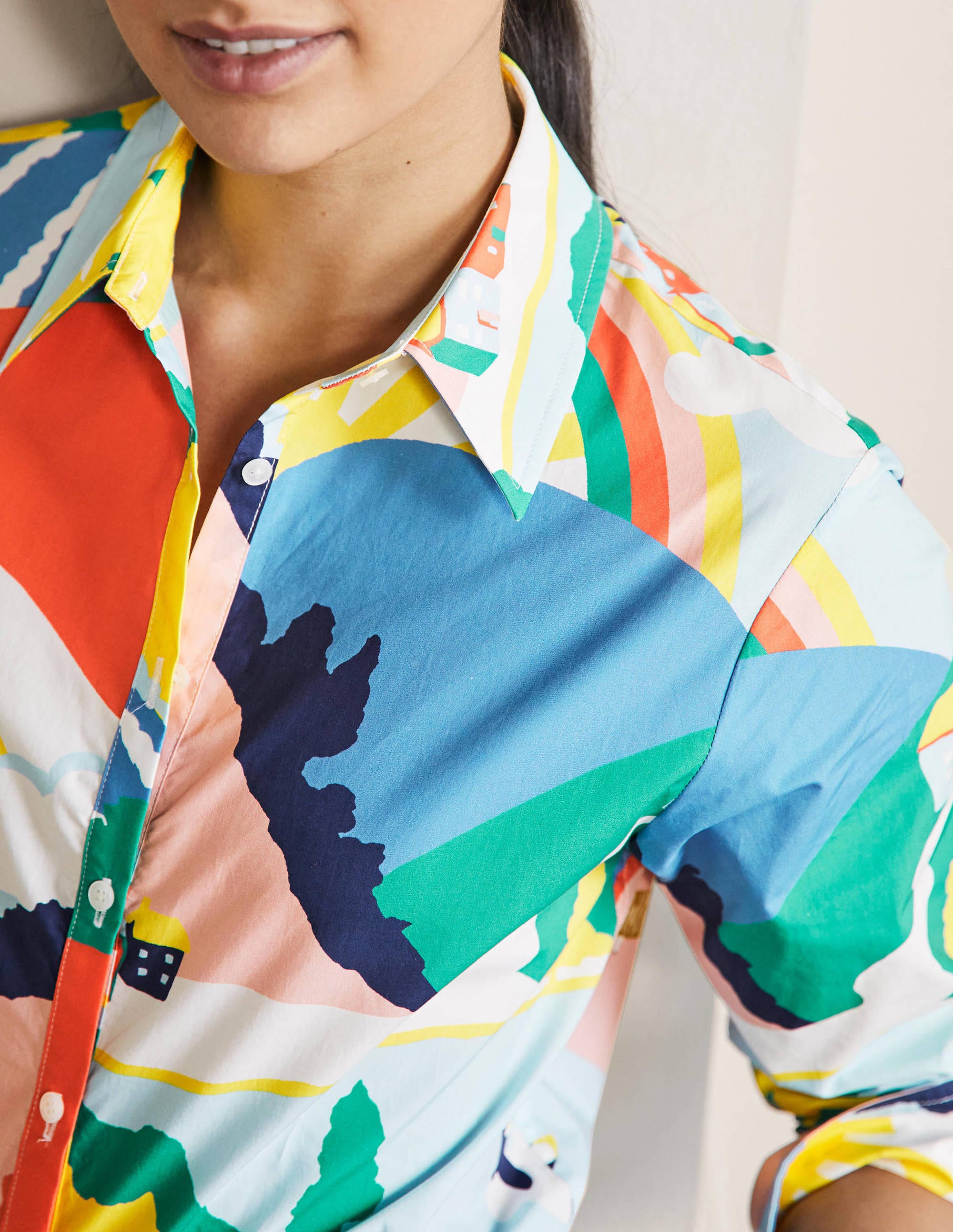 Relaxed Cotton Shirt-Scenic Meadow - Image 2