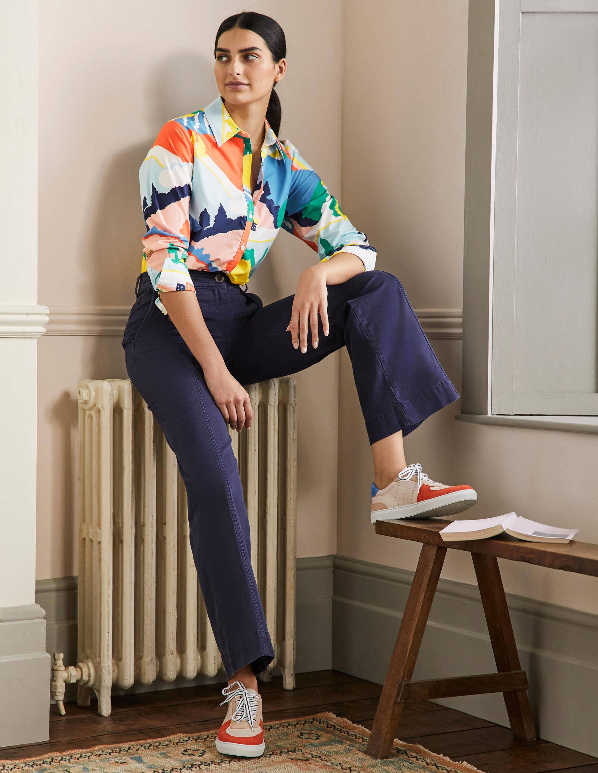 Relaxed Cotton Shirt-Scenic Meadow - Image 4