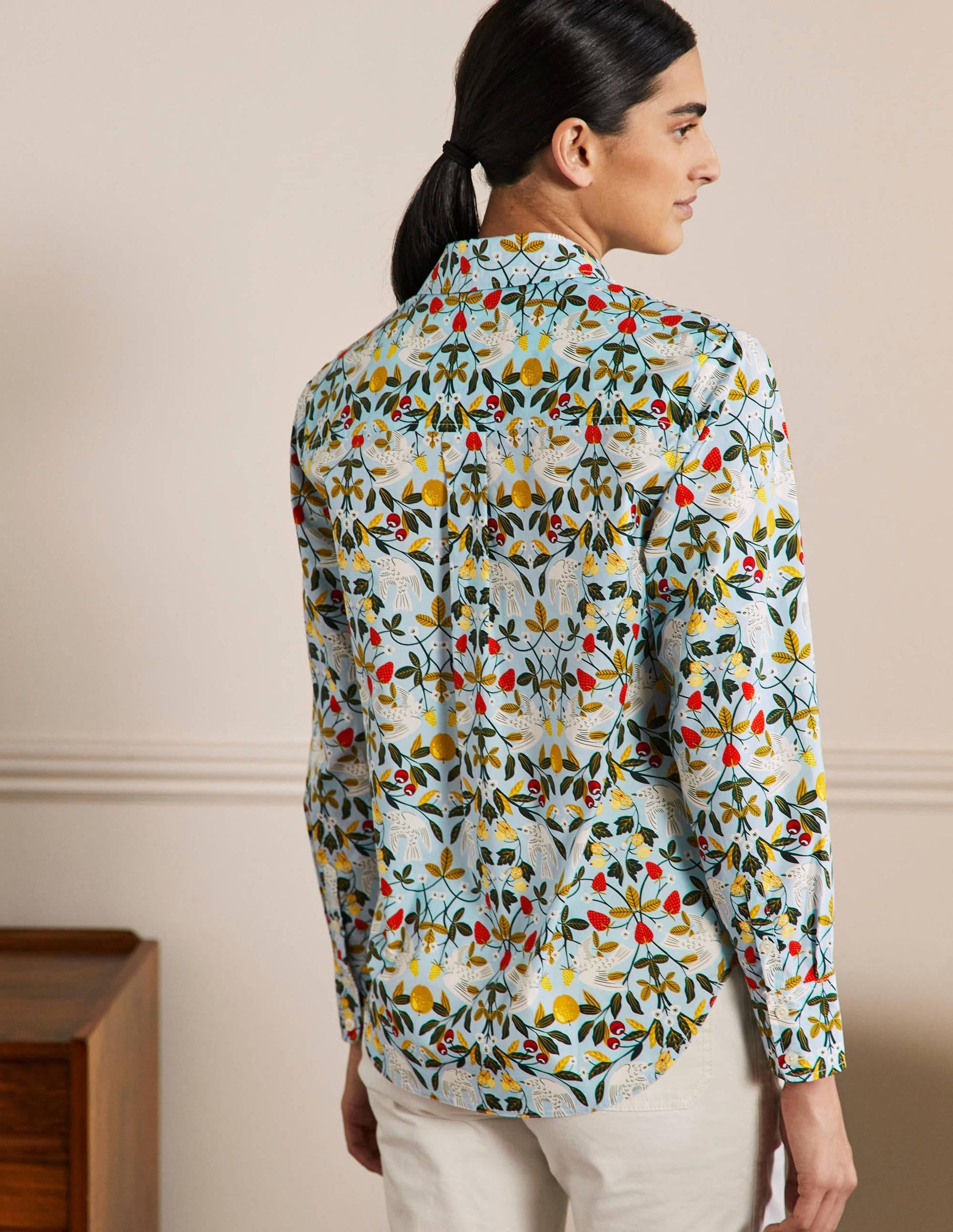 Relaxed Cotton Shirt-Surf, Bird Paradise-3