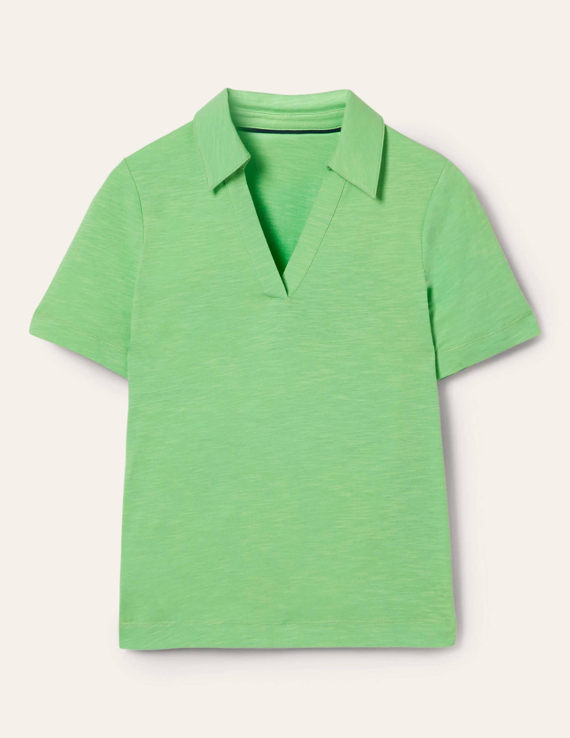 Cotton Polo Top-Zephyr Green-5