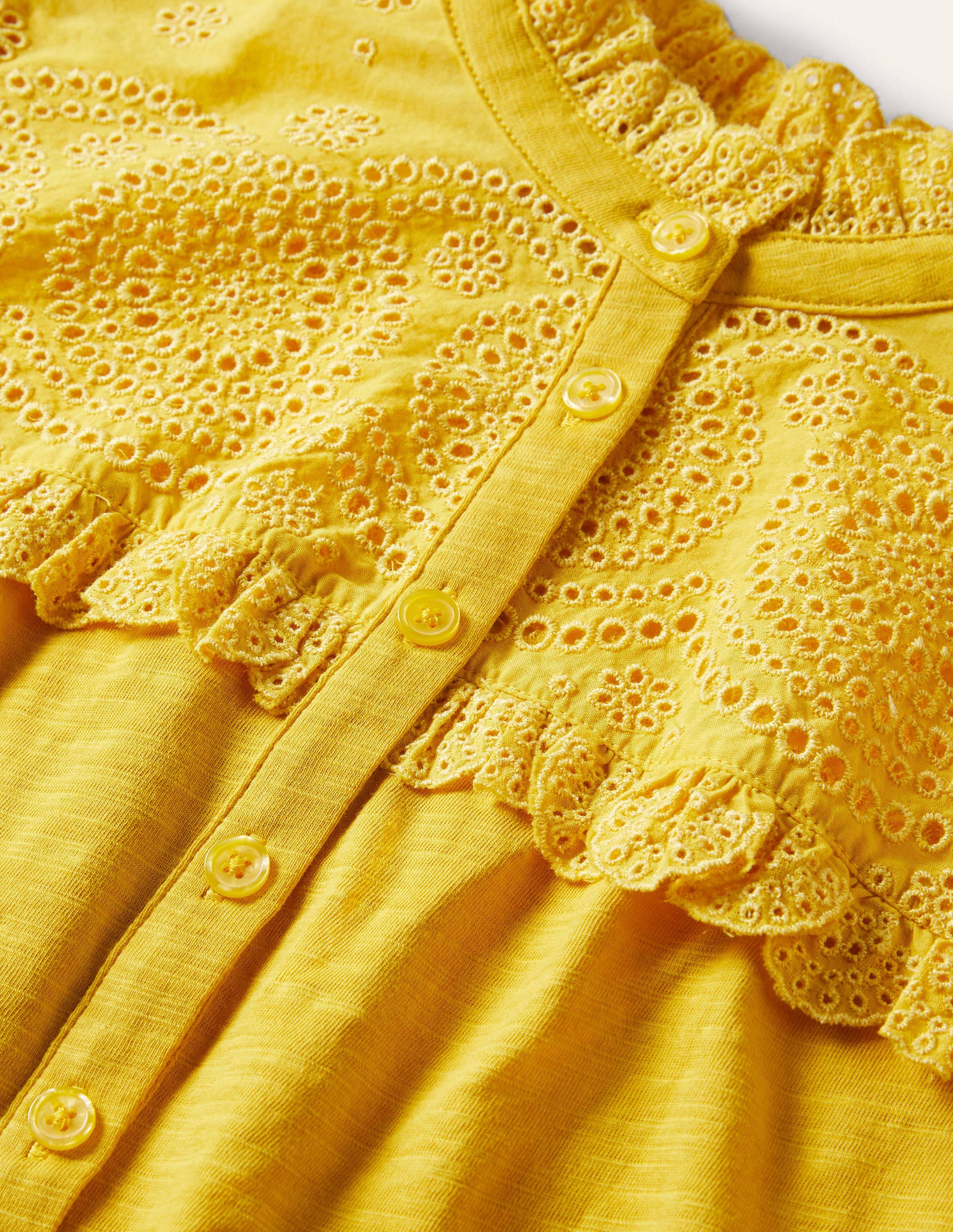 Broderie Yoke Jersey Top-Honeycomb - Image 5