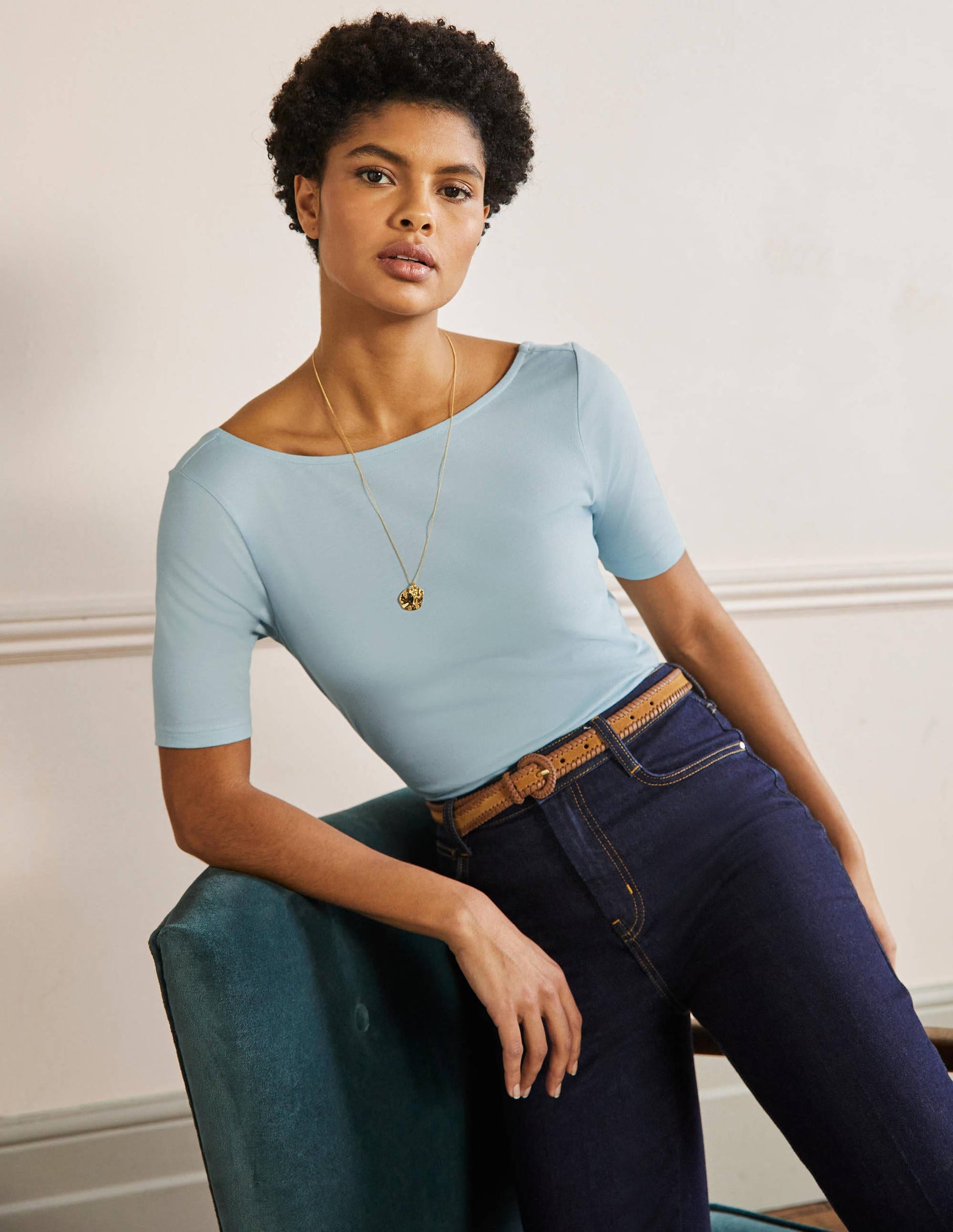 Supersoft Scoop Back T-Shirt-Dawn Sky-4