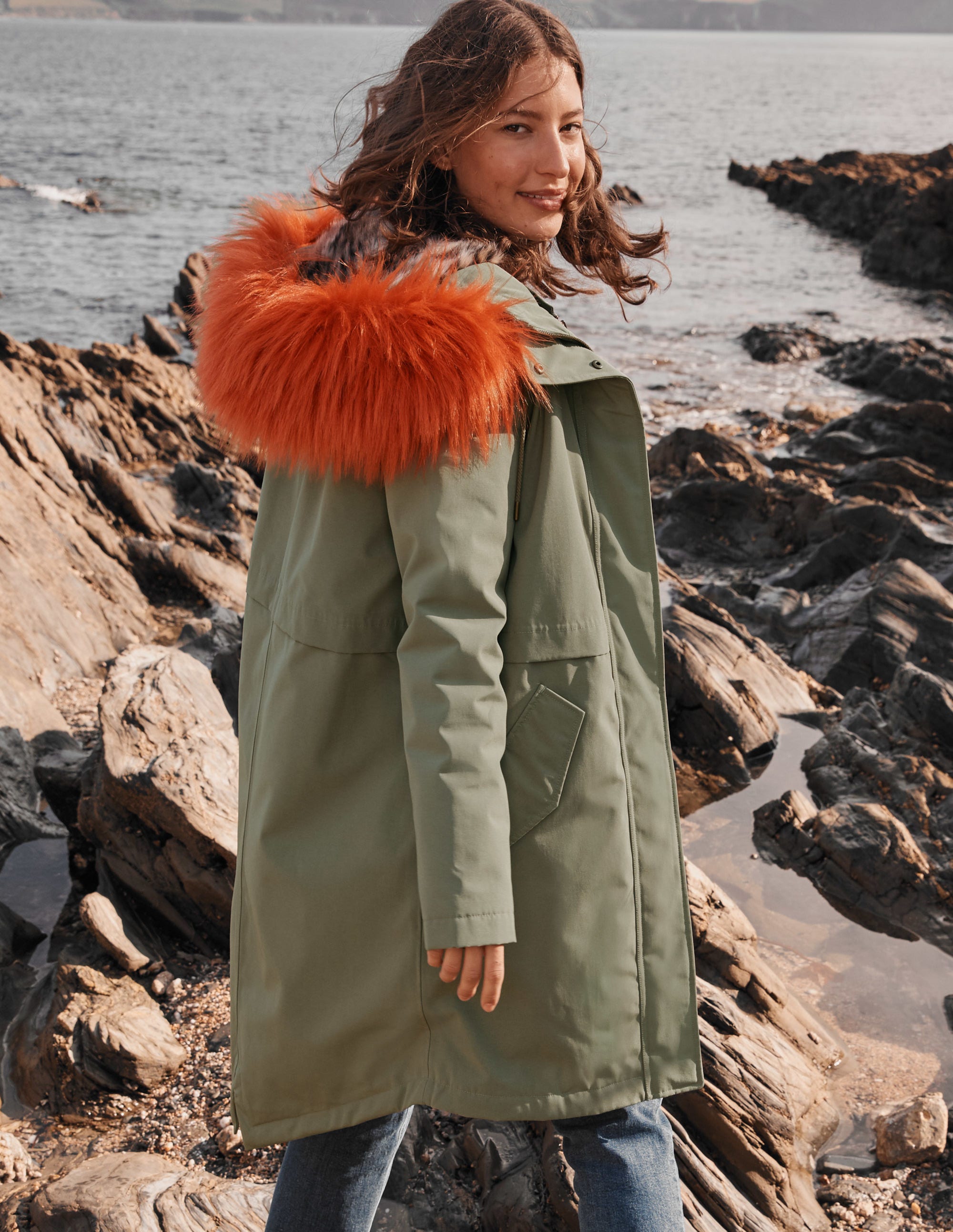 Waterproof Faux Fur Parka-Classic Khaki - Image 6