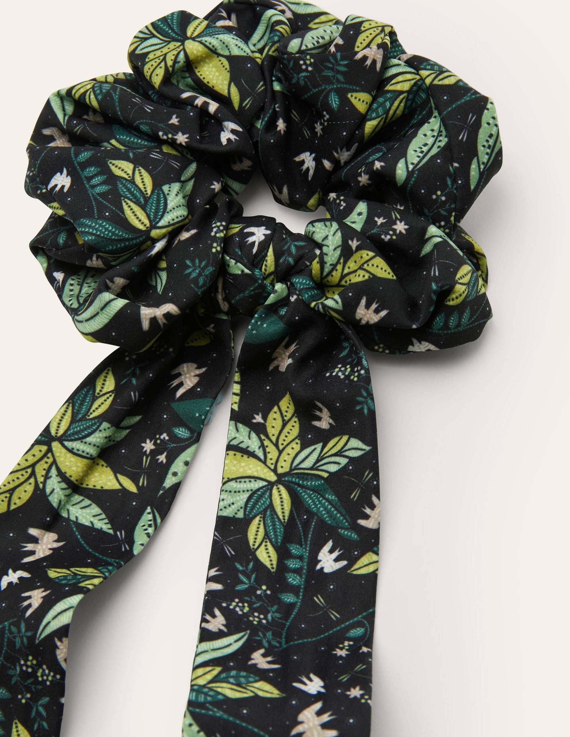 Scarf Hair Scrunchie-Black, Oriental Cascade - Image 2