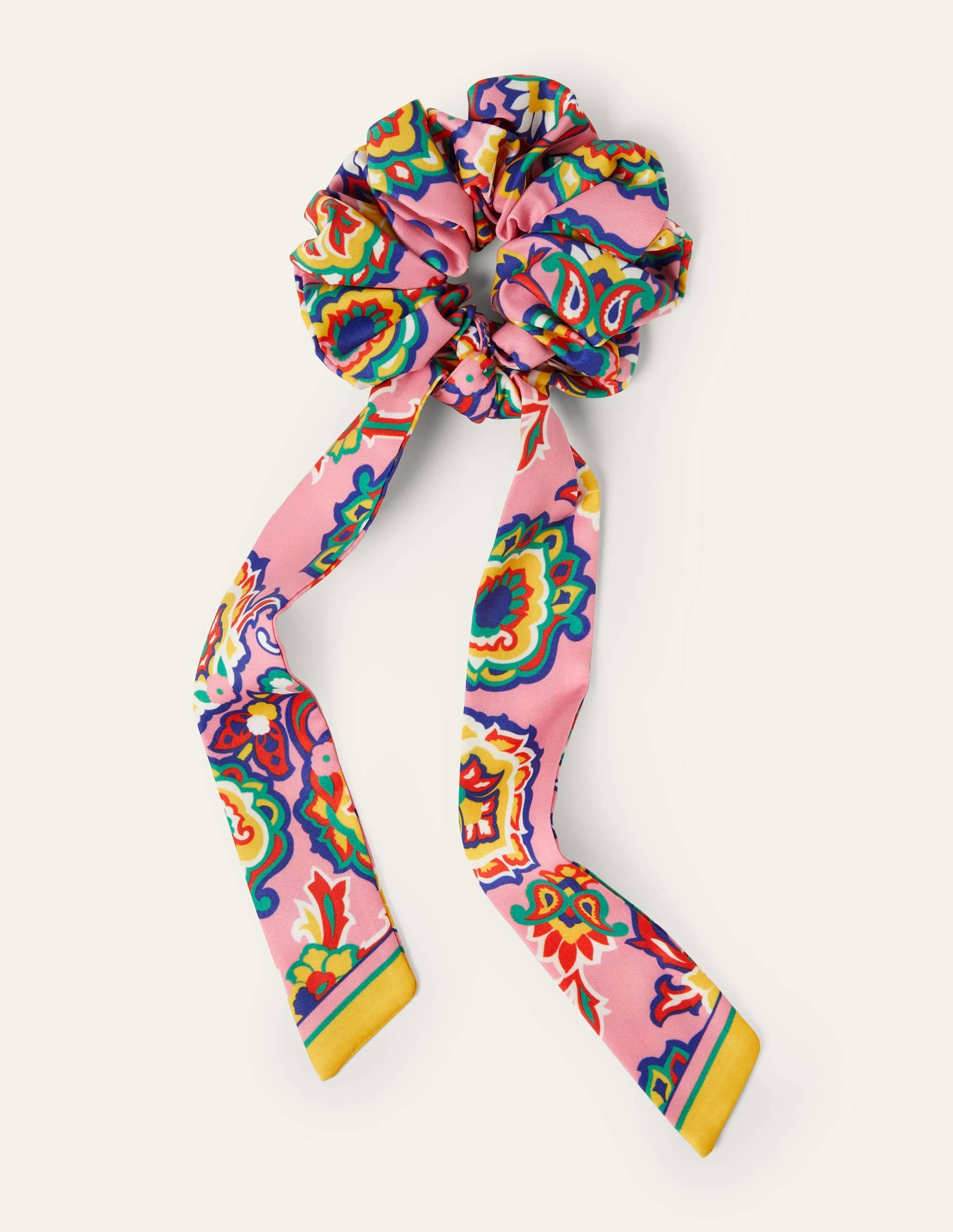 Scarf Hair Scrunchie-Azalea, Decorative Blooms - Image 1