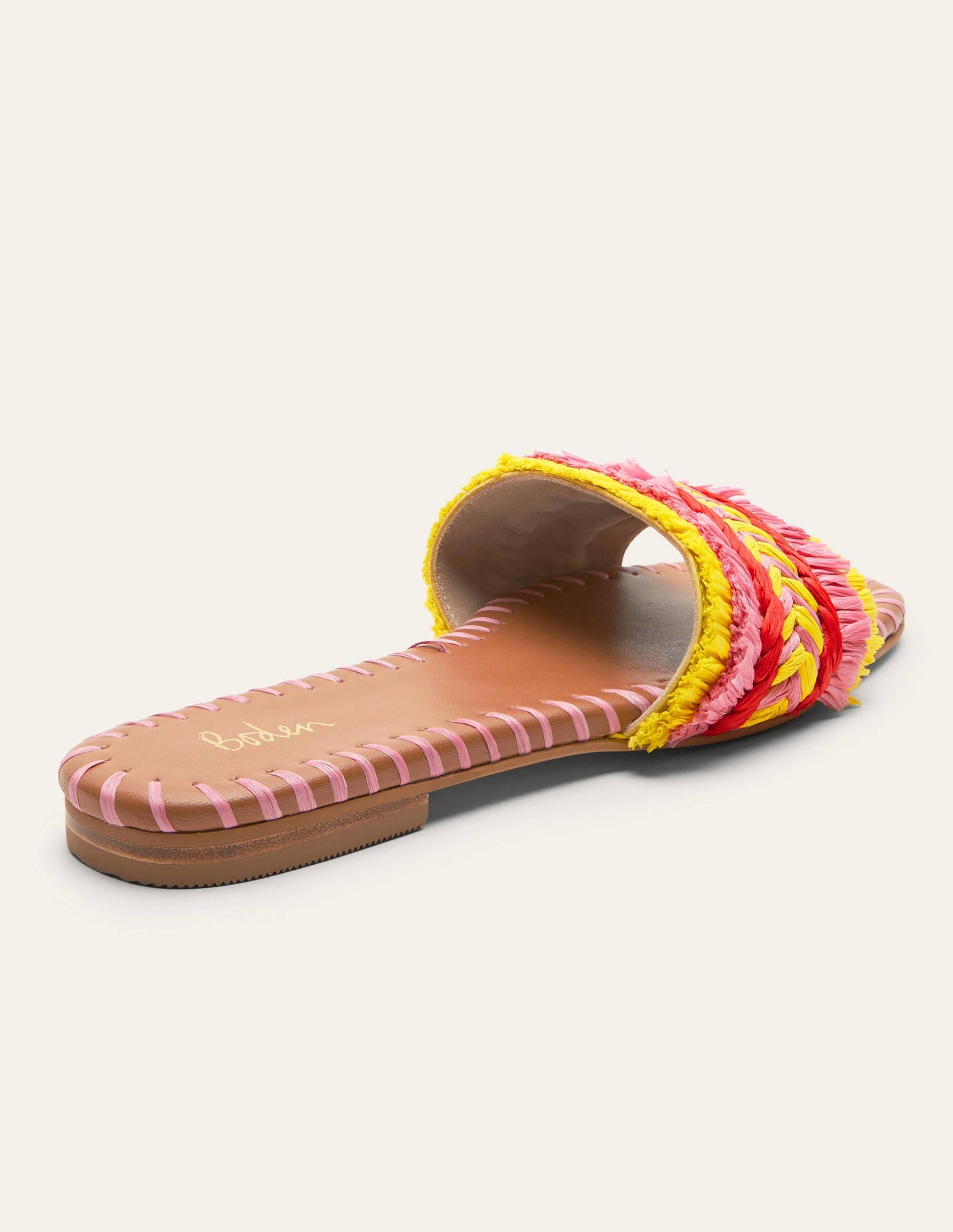 Raffia Flat Sandals-Formica Pink-3