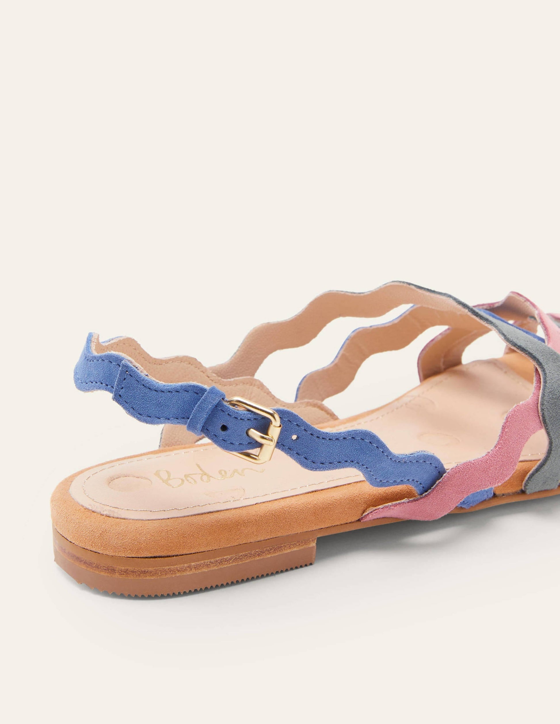 Multi Strap Flat Sandals-Teak Wood Multi-3