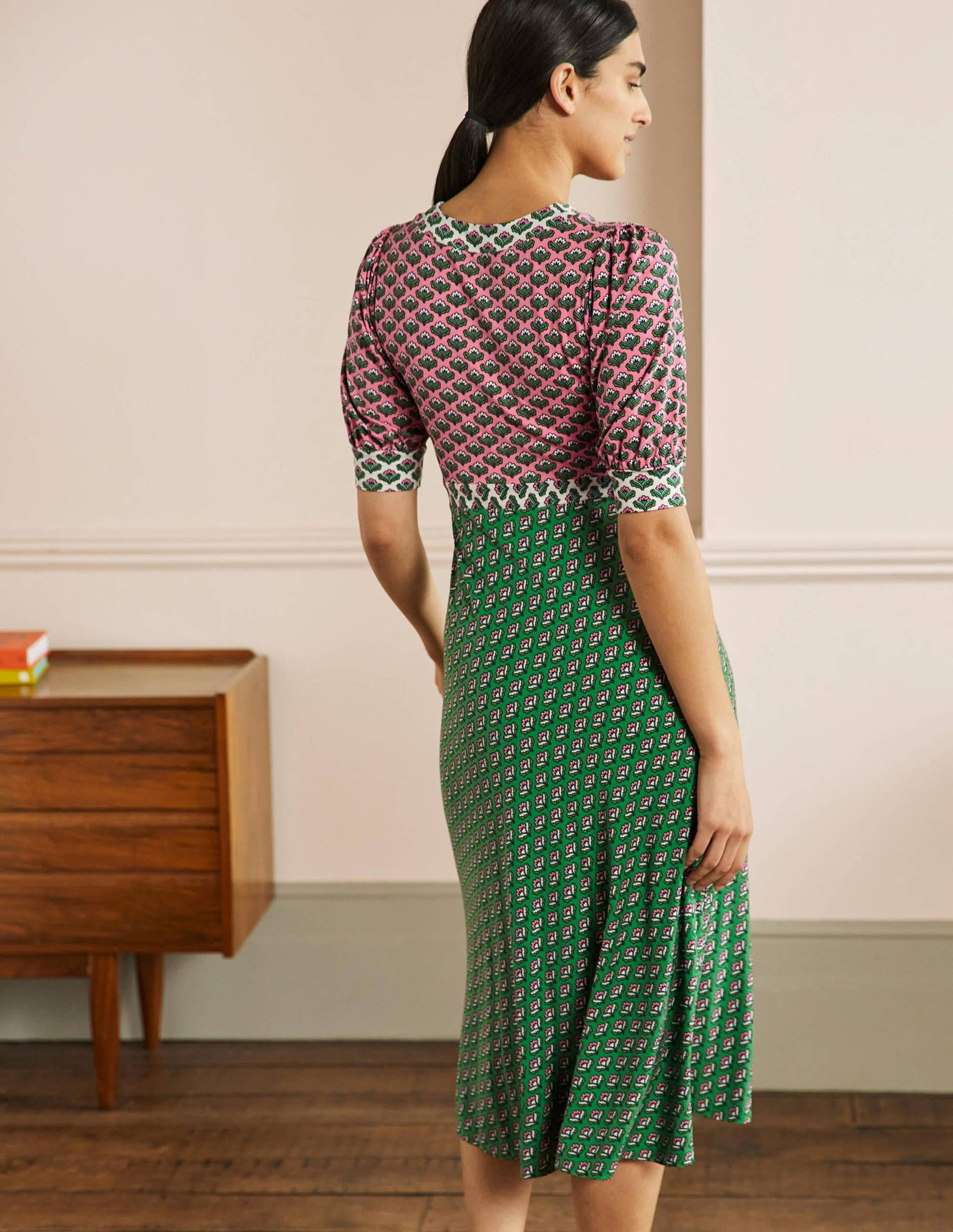 Eva Jersey Midi Dress-Azalea Oriental Bud-3