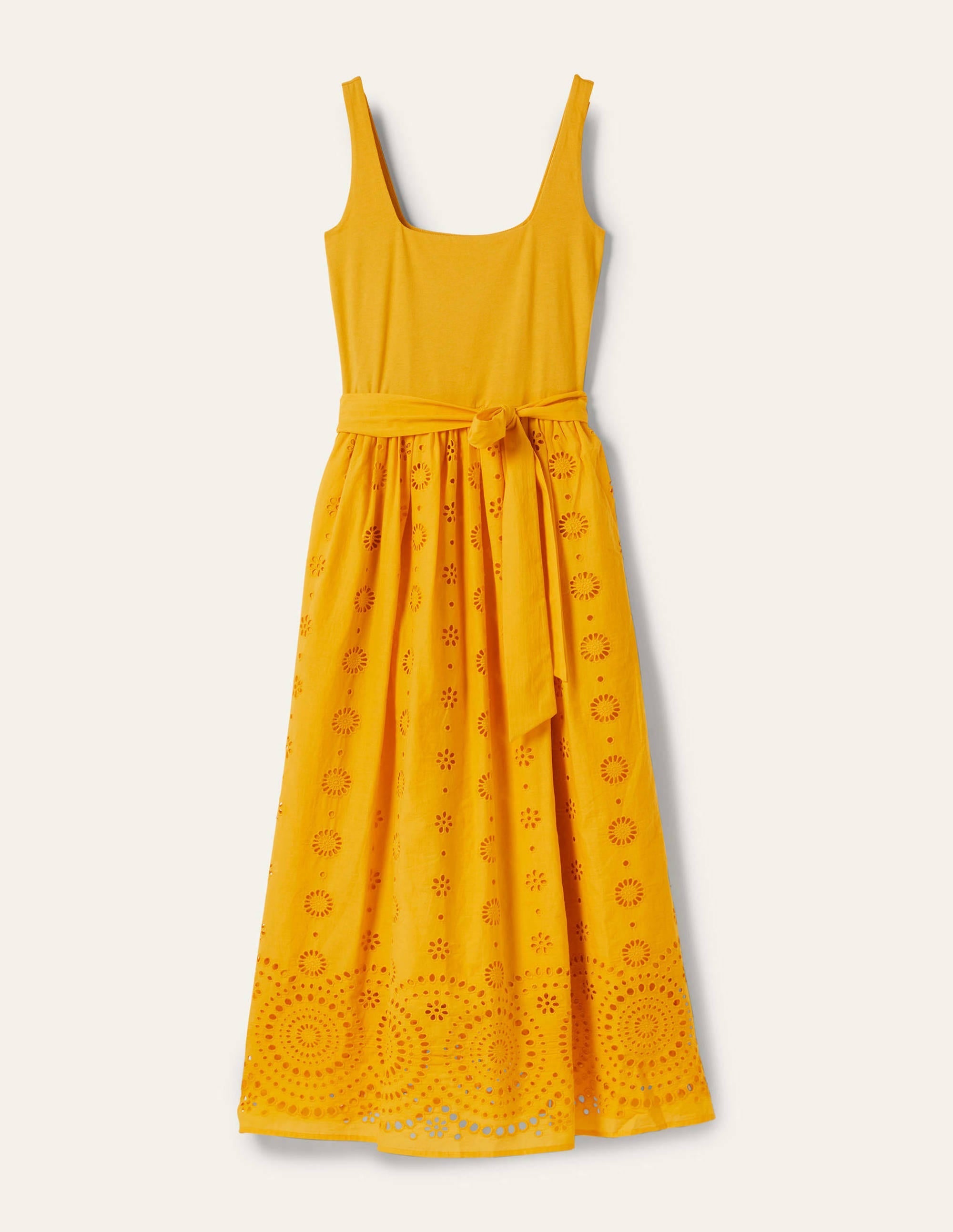 Broderie Mix Midi Dress-Honeycomb - Image 5