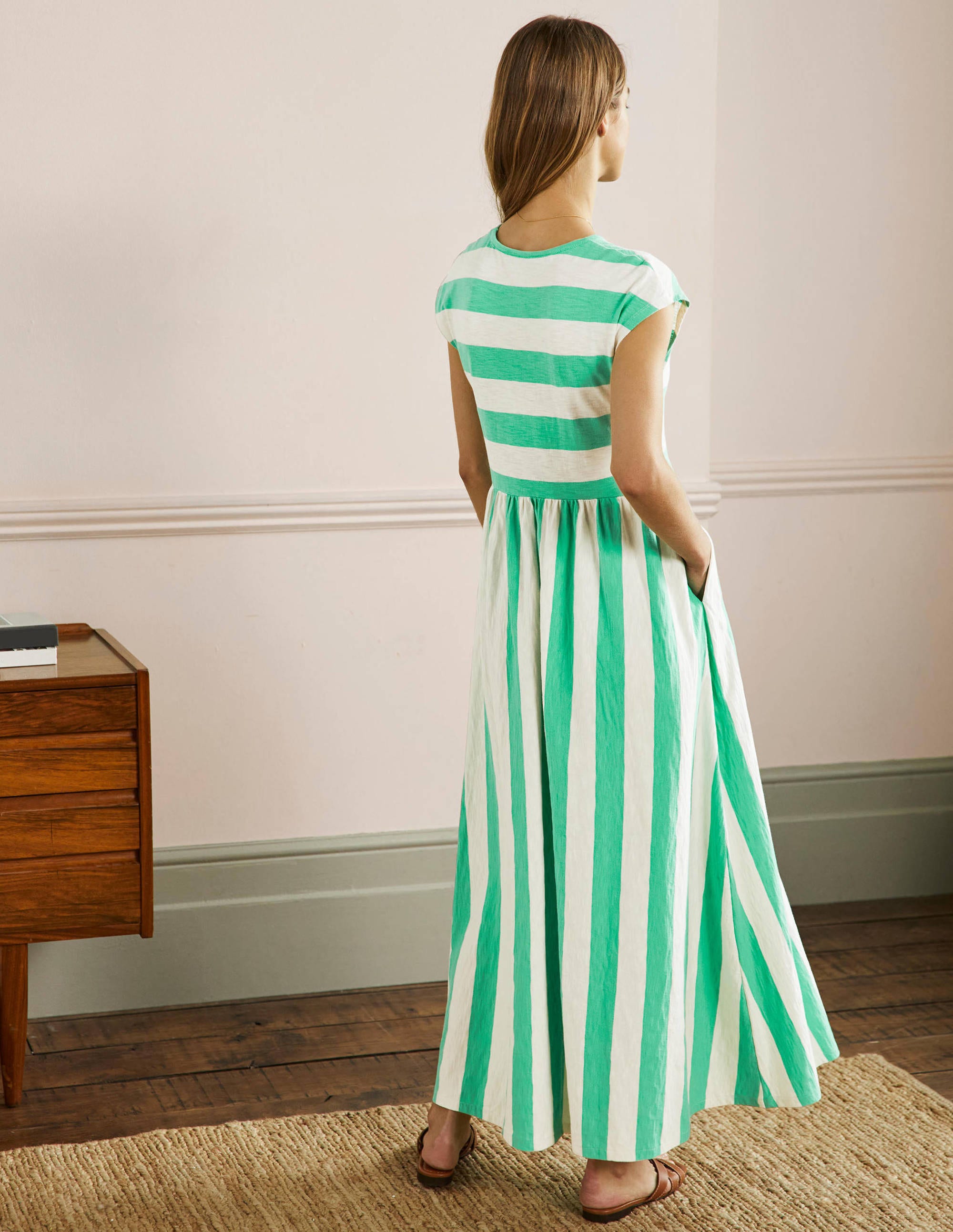 Easy T-Shirt Midi Dress-Gumdrop Stripe - Image 3