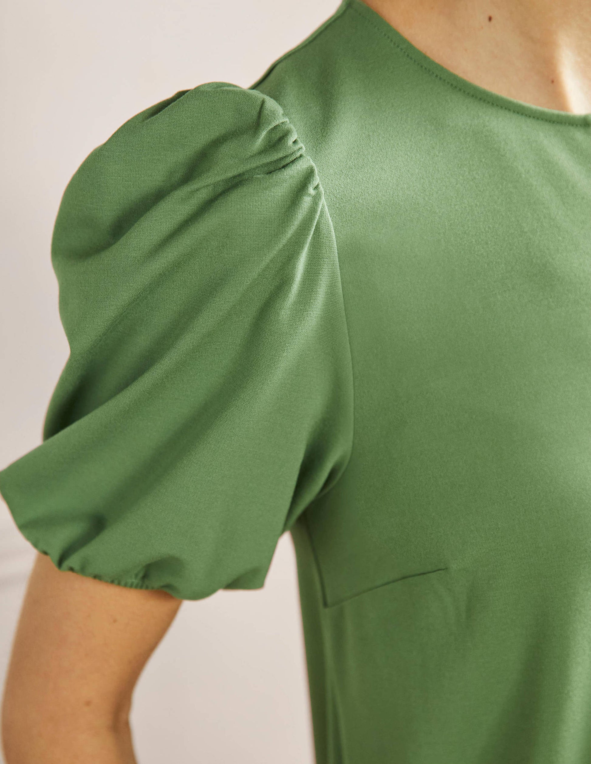 Seam Detail Jersey Shift Dress-English Ivy-2