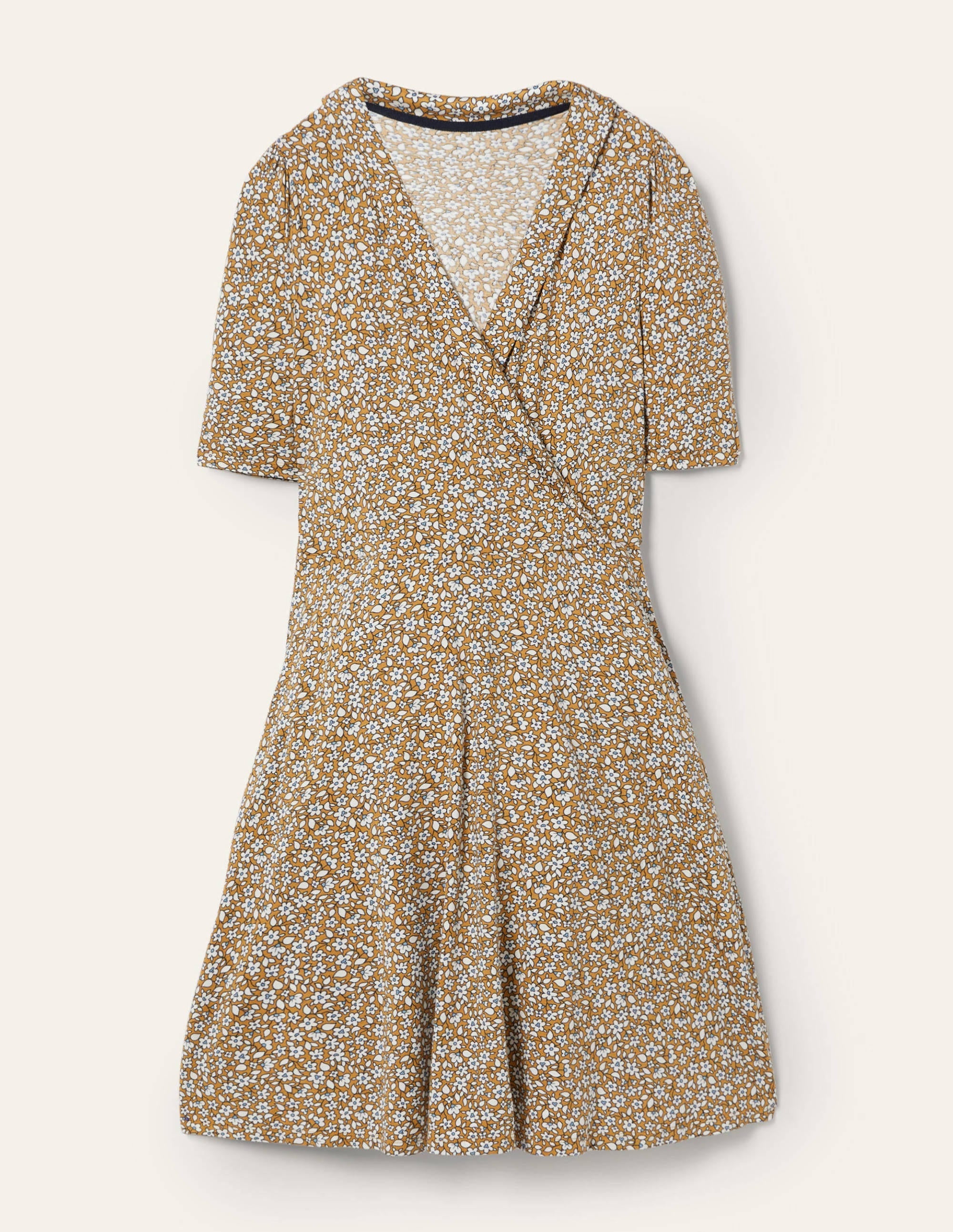 Fixed Wrap Jersey Dress-Brioche, Blooming Bud - Image 5