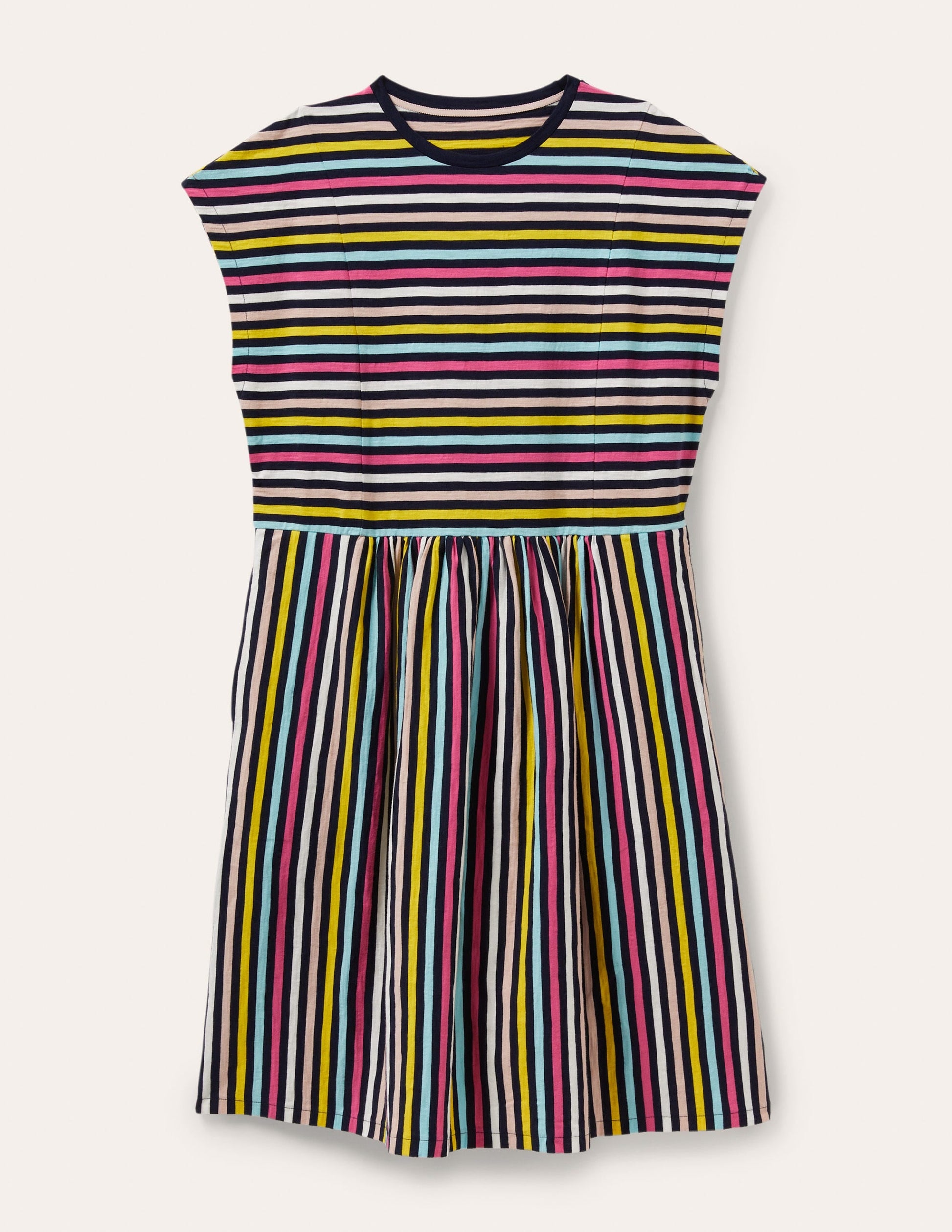 Jersey T-Shirt Dress-Rainbow Stripe-5
