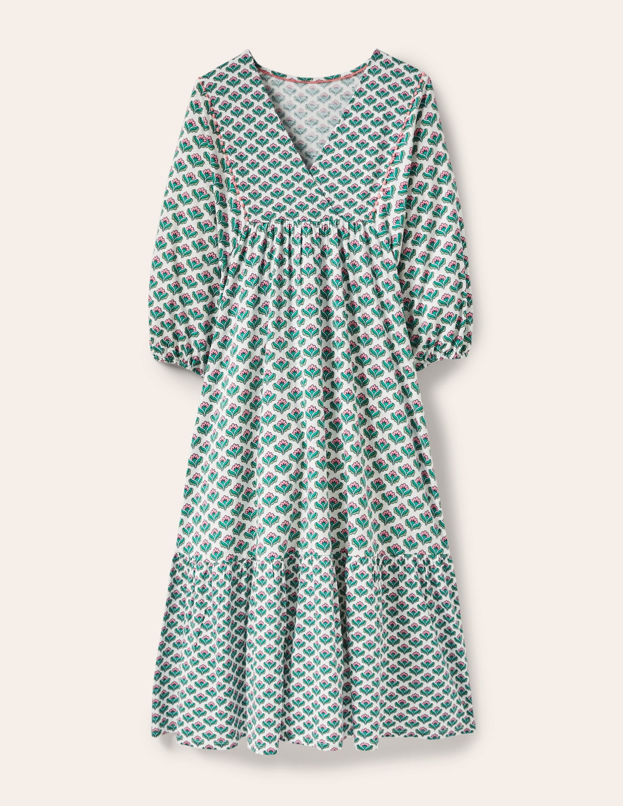 Anita Jersey Midi Dress-Ivy, Oriental Bud - Image 5
