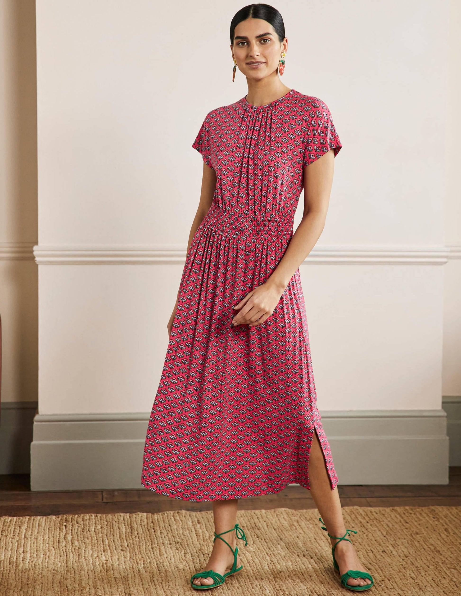 Jersey Midi Dress-Radish Geo-1