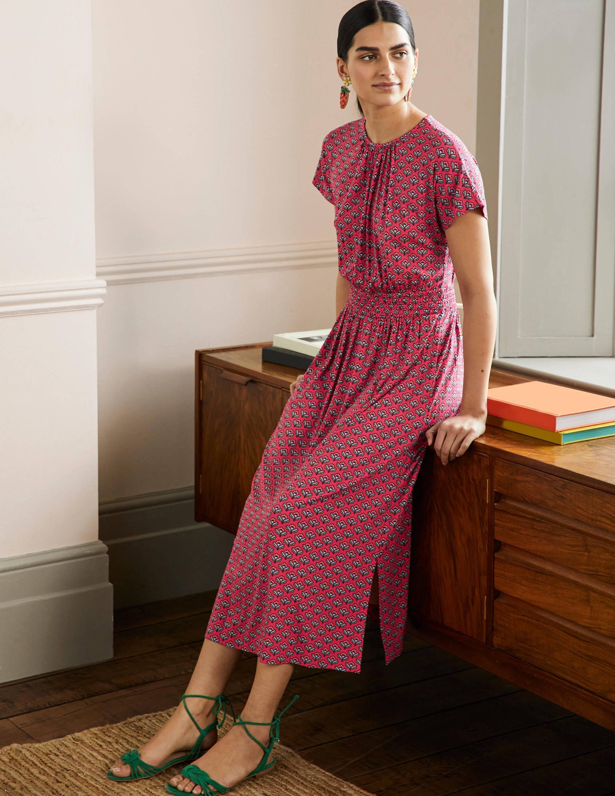 Jersey Midi Dress-Radish Geo - Image 4