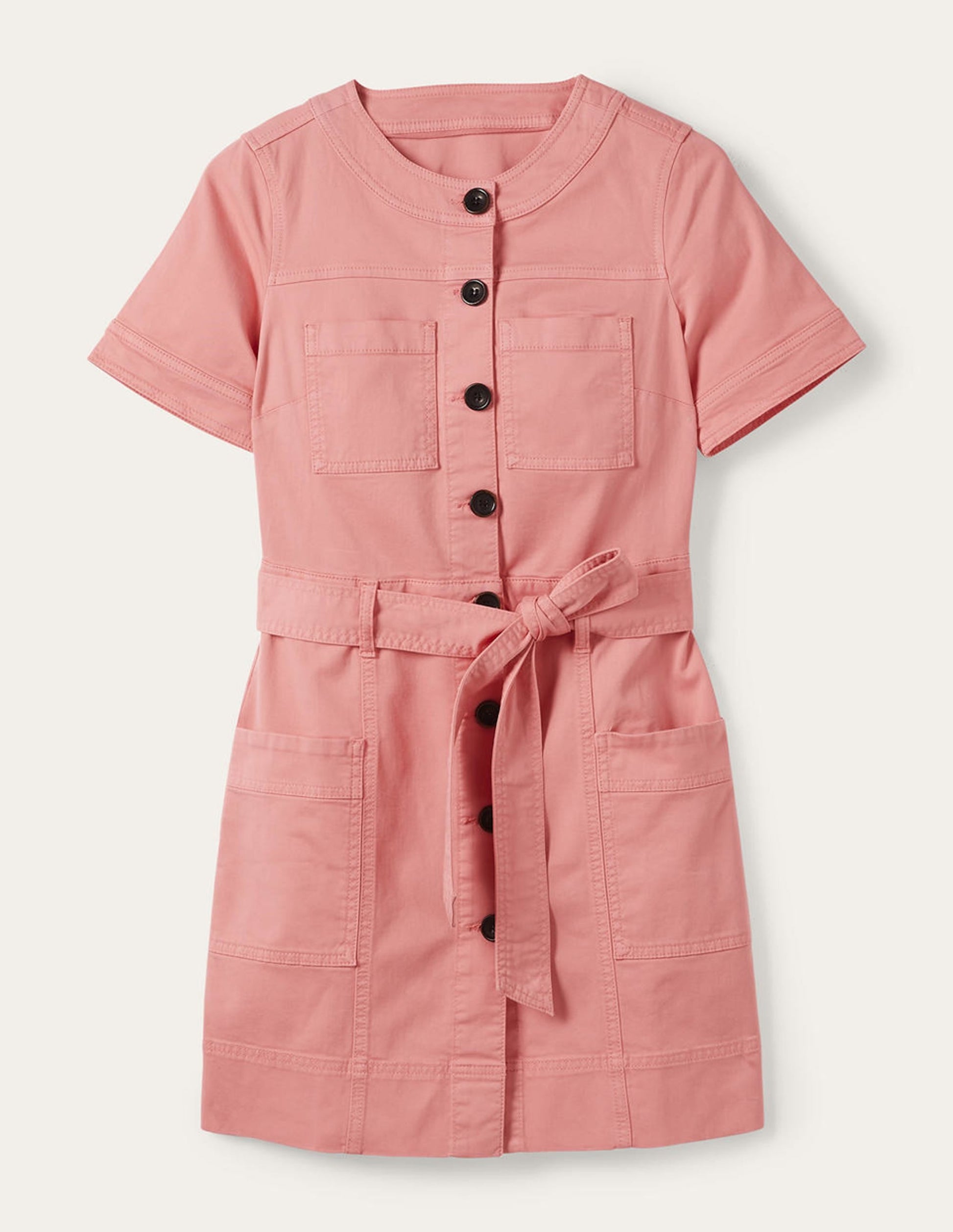 Casual Stitch Detail Dress-Mauve Flower-5