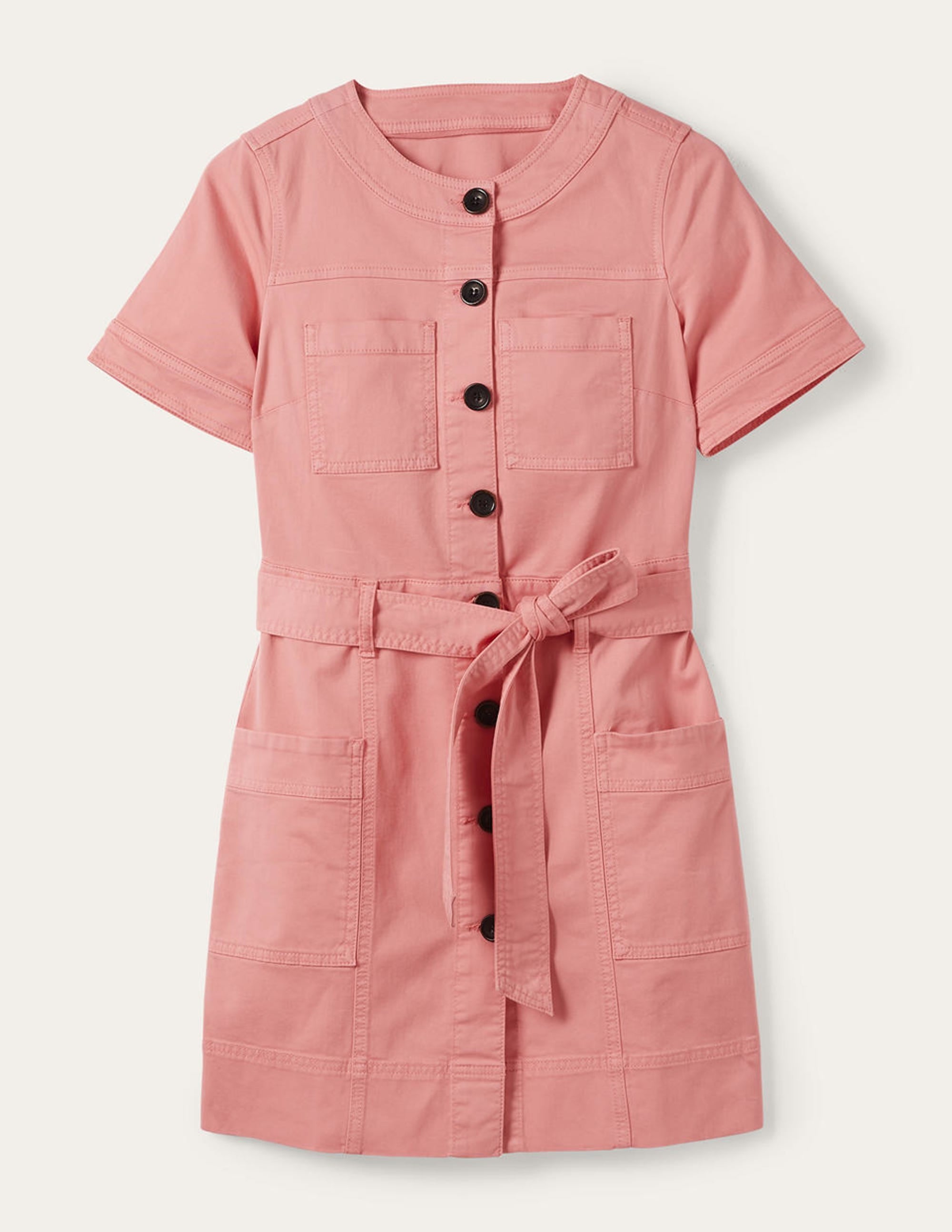 Casual Stitch Detail Dress-Mauve Flower - Image 5
